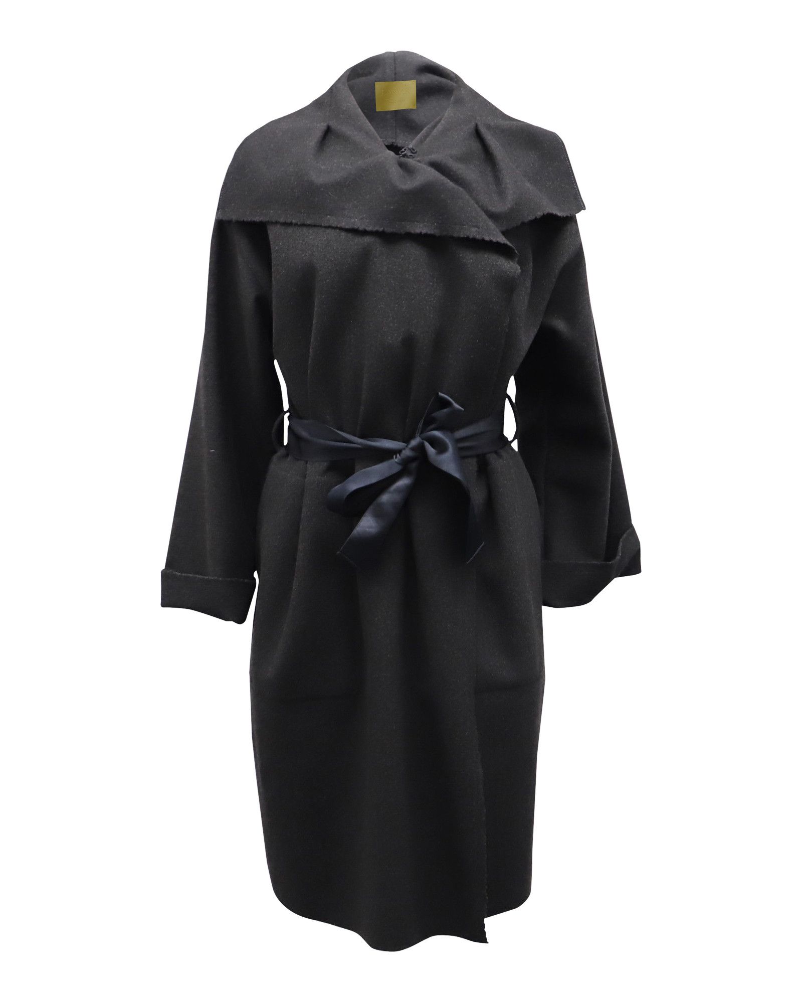 Lanvin Lanvin Shawl Long Coat in Black Wool Size M / US 6-8 / IT 42-44 - 1 Thumbnail