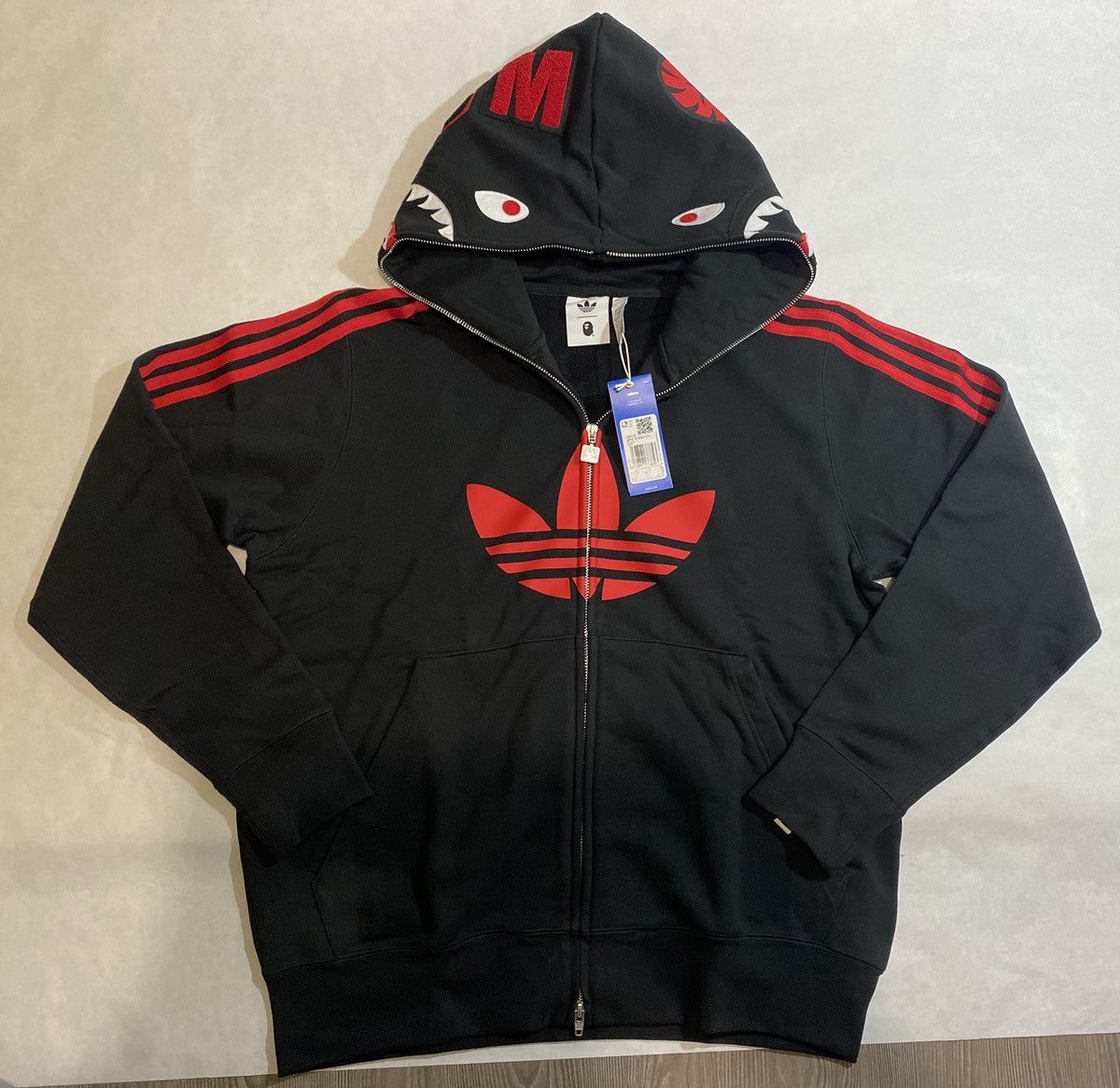 Bape Adidas X Bape Shark Hoodie Size US L / EU 52-54 / 3 - 2 Thumbnail