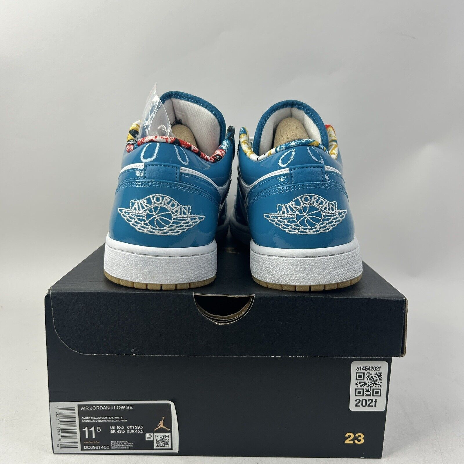 Nike Nike Air Jordan 1 Retro Low SE “Barcelona/Cyber Teal” 2024 Size US 11.5 / EU 44-45 - 4 Thumbnail