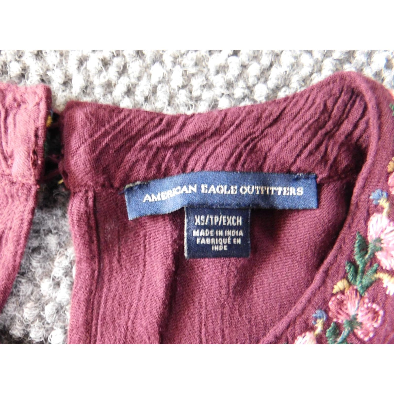 American Eagle Outfitters American Eagle Outfitters Womens Dress A-Line XS Floral Off the Shoulder Knee Length Red Blue Raglan Sleeve Long Sleeve 0? Size XS / US 0-2 / IT 36-38 - 6 Thumbnail