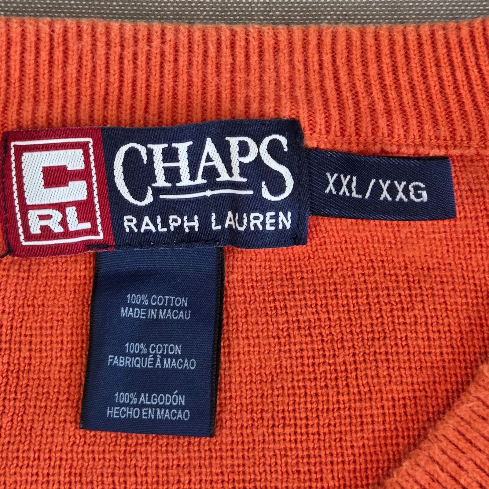 Chaps Vintage Chaps RL XXL Orange Stripe Sweater Size US XXL / EU 58 / 5 - 3 Thumbnail