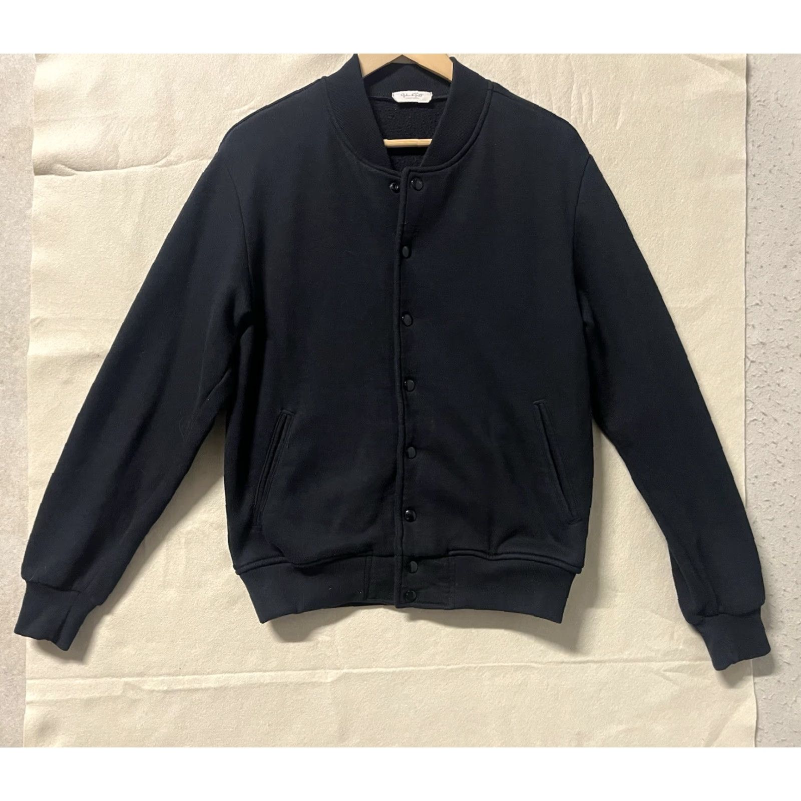 Vintage John Galt Black Snap Made In USA Letterman Jacket Style One Size M-L Mens Snap Jacket Track USA Sweatshirt Regular Size L Size US L / EU 52-54 / 3 - 2 Thumbnail