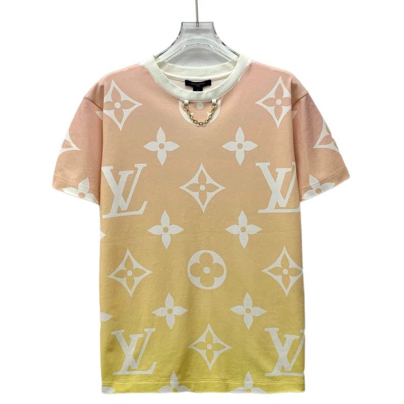 Louis Vuitton Louis Vuitton Color-block logo full-print chain cotton cre Size L / US 10 / IT 46 - 1 Thumbnail