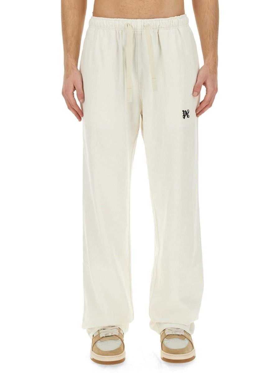 Palm Angels o1y0325 Logo Jogger & Sweatpant in Cream Size US 36 / EU 52 - 1 Thumbnail