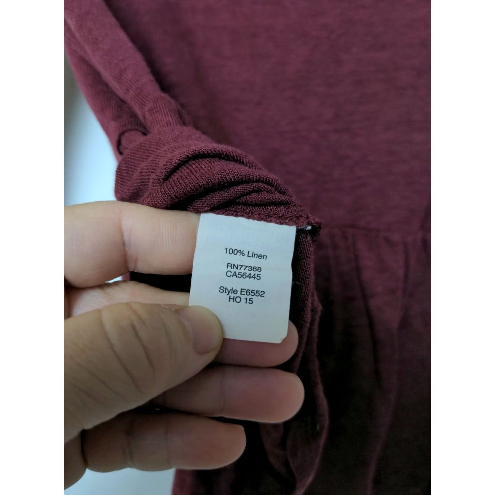 Madewell Madewell T-Shirt Women XS Red Linen Ruffle Long Sleeve Knit Top Casual Basic 100% Linen Shirt Mens? Size XS / US 0-2 / IT 36-38 - 7 Thumbnail