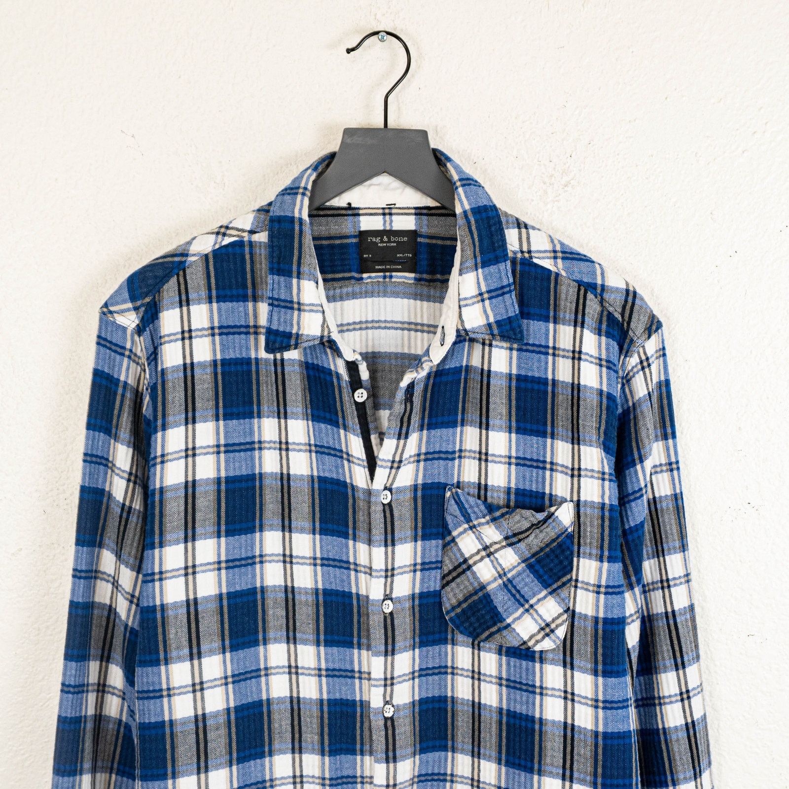 Rag & Bone Rag & Bone NY Fit 3 Button up Shirt Blue Plaid cotton 2XL Size US XXL / EU 58 / 5 - 4 Thumbnail