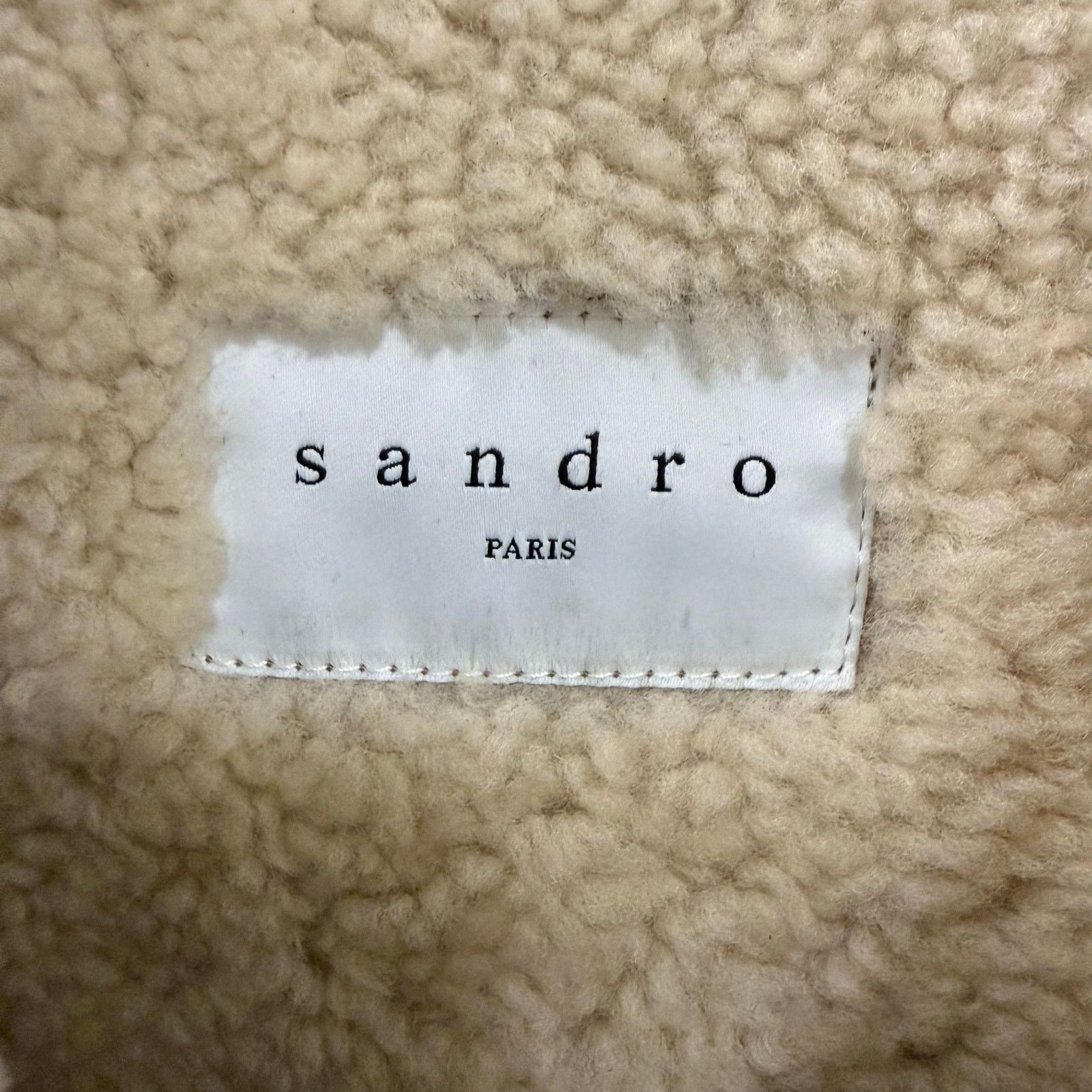 Sandro Sandro Brown Lamb Shearling Aviator Jacket Suede Leather Size US S / EU 44-46 / 1 - 3 Thumbnail