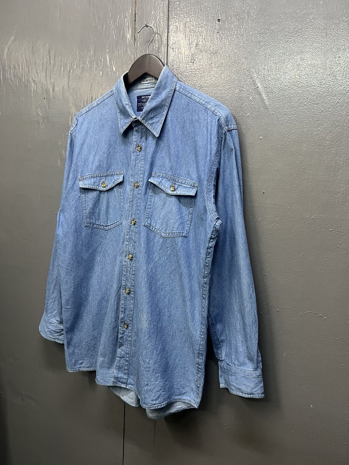 Japanese Brand Best Planning Pure Cotton Denim Shirt Longsleeve Size US L / EU 52-54 / 3 - 2 Thumbnail