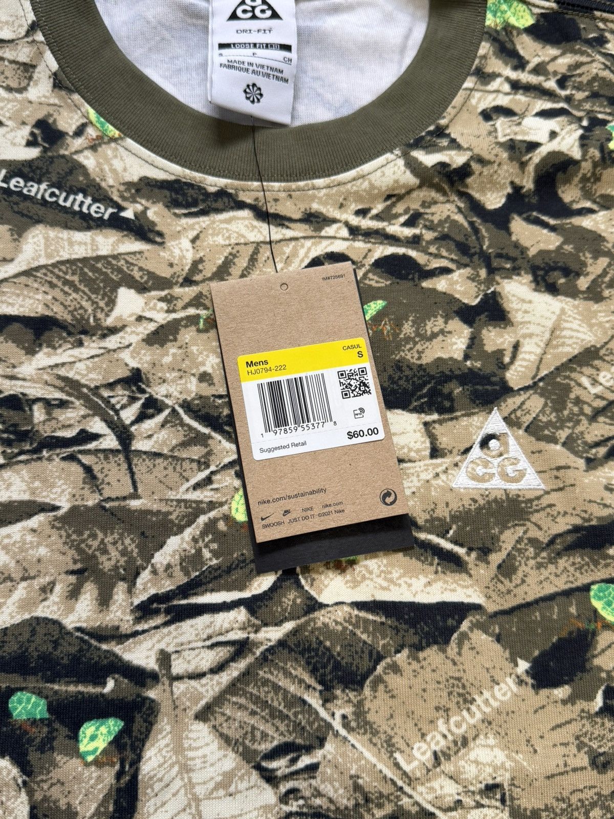 Nike Nike ACG Dri-Fit Leafcutter T-Shirt Top Mens Size Small Camo Size US S / EU 44-46 / 1 - 2 Thumbnail