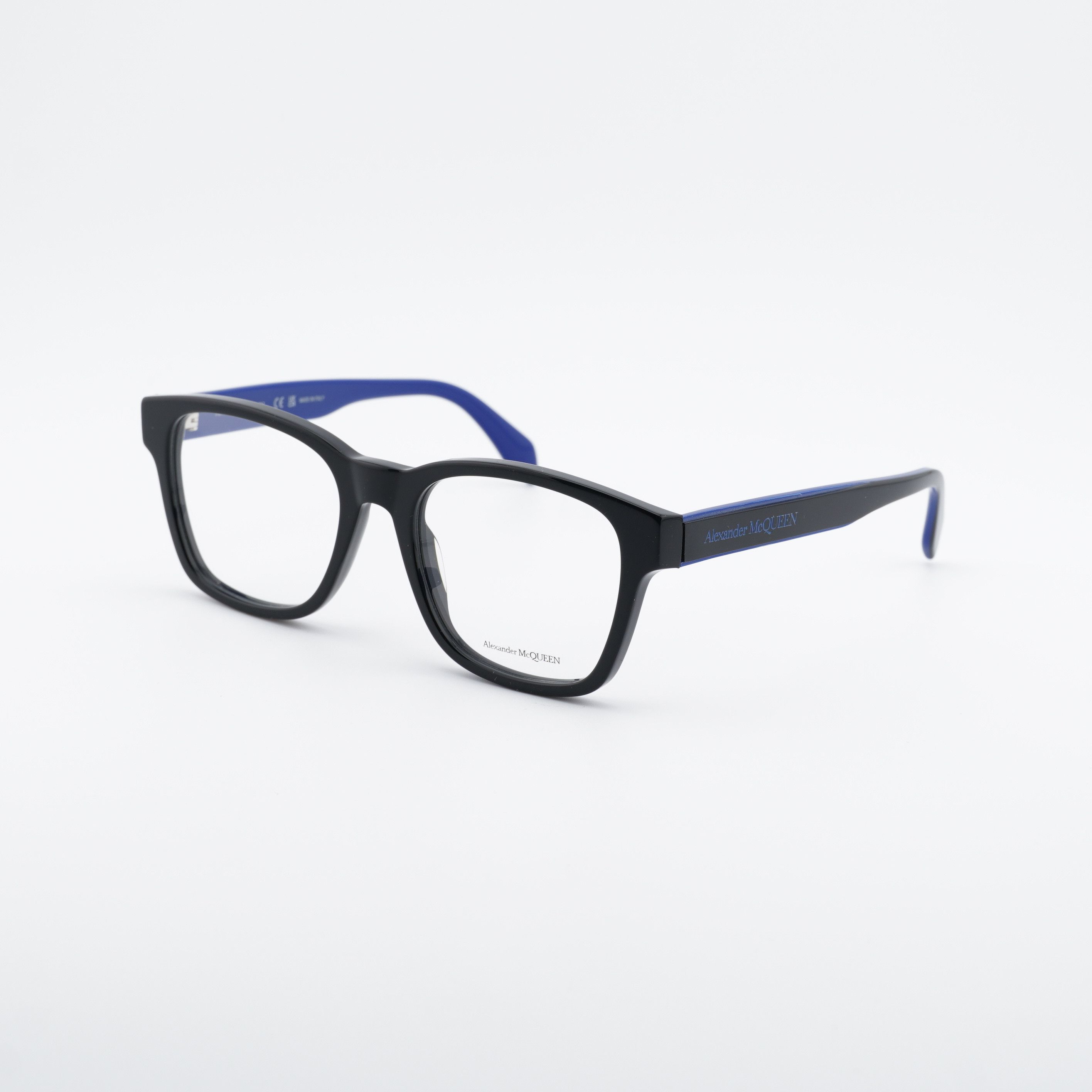 Alexander McQueen Alexander McQueen AM0356O 004 Eyeglasses Black/Blue 53mm Size ONE SIZE - 1 Thumbnail