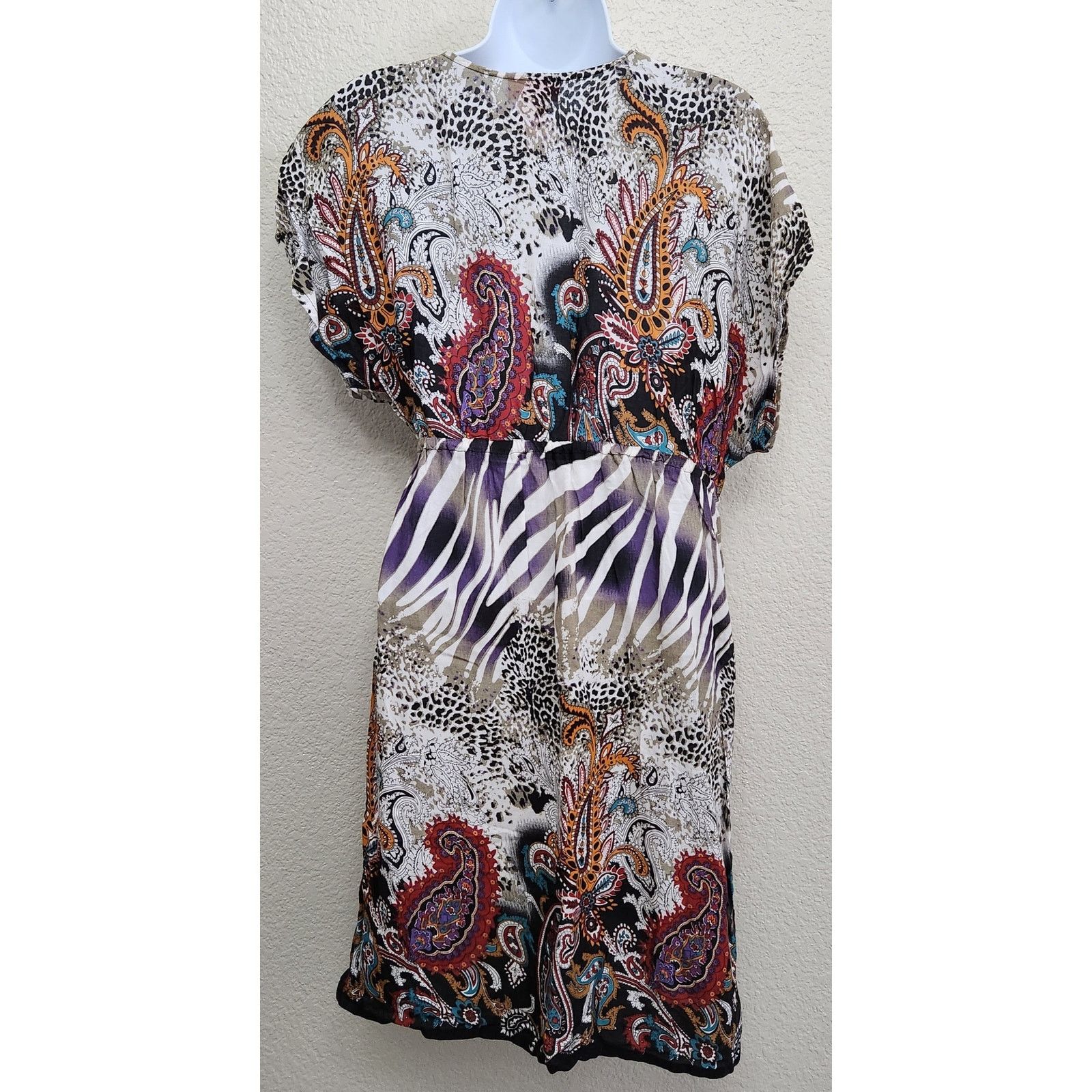 Other She's Cool Purple Black White Crisscross Bodice Mini Dress L Size L / US 10 / IT 46 - 3 Thumbnail
