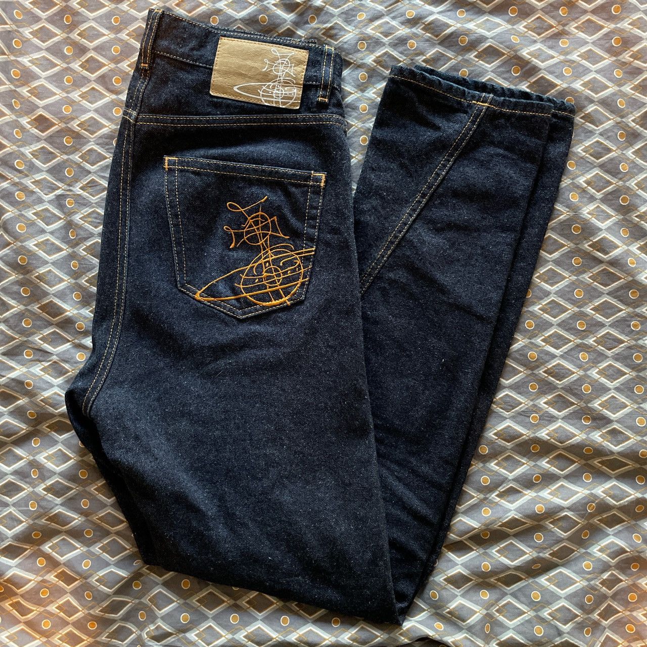 Image of Vivienne Westwood Asymmetrical Denim in Navy, Men's (Size 30)