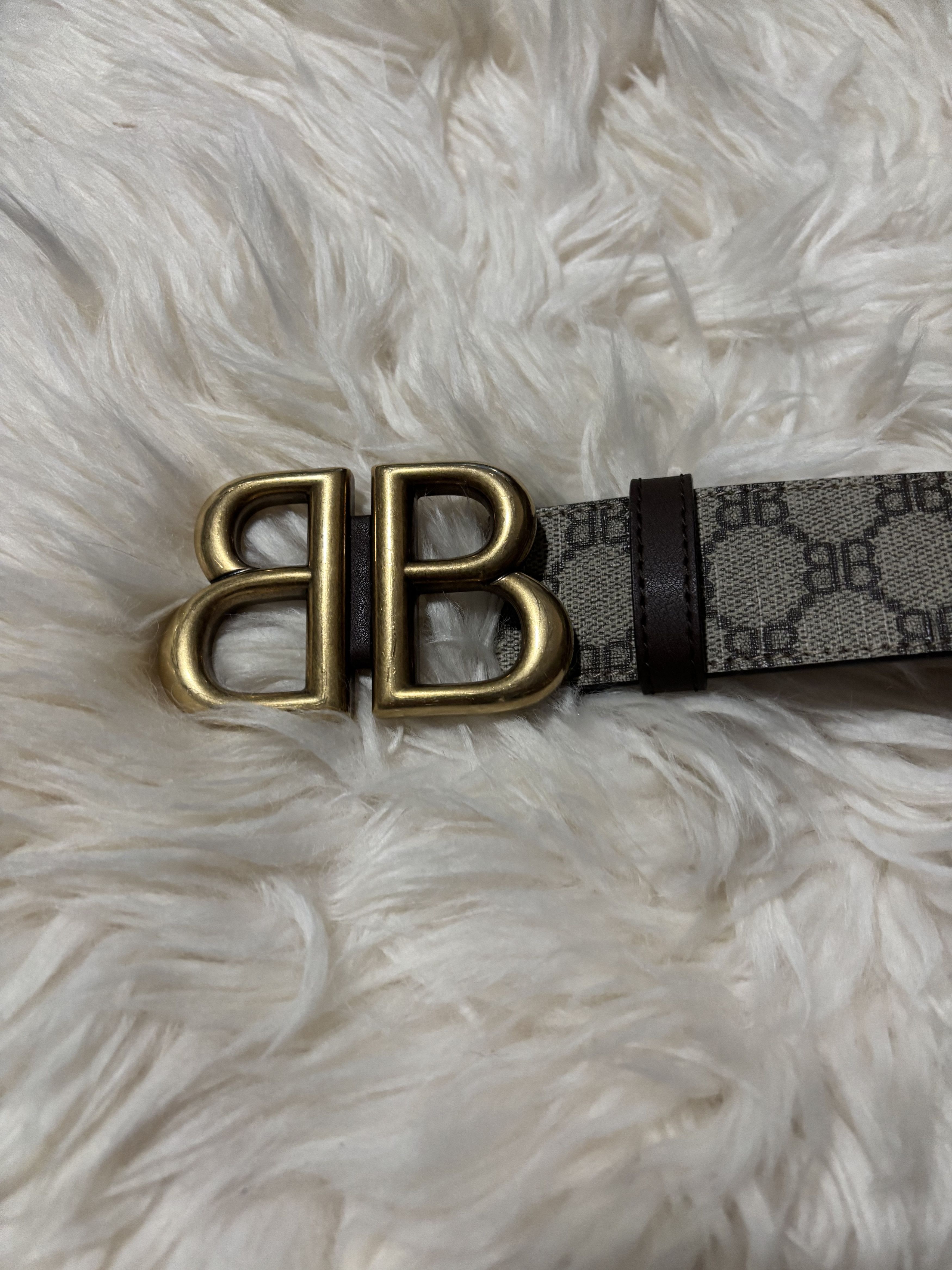 Balenciaga × Gucci HACKER PROJECT MONOGRAM BB BELT 85 Size 30 - 2 Thumbnail