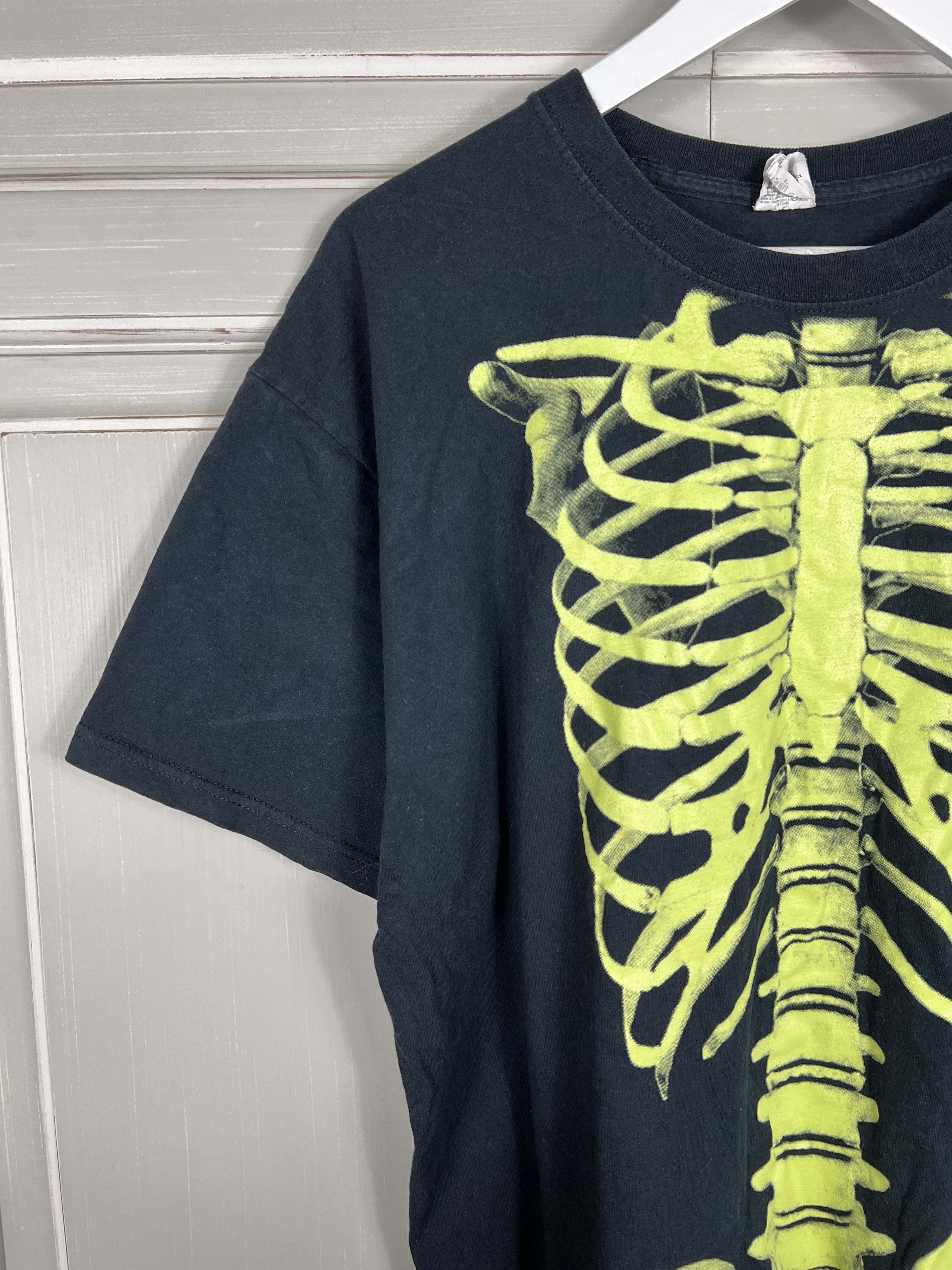 Japanese Brand SKELETON GRAPHIC TEE VINTAGE Y2K CDG STYLE BLACK Size US XL / EU 56 / 4 - 2 Thumbnail