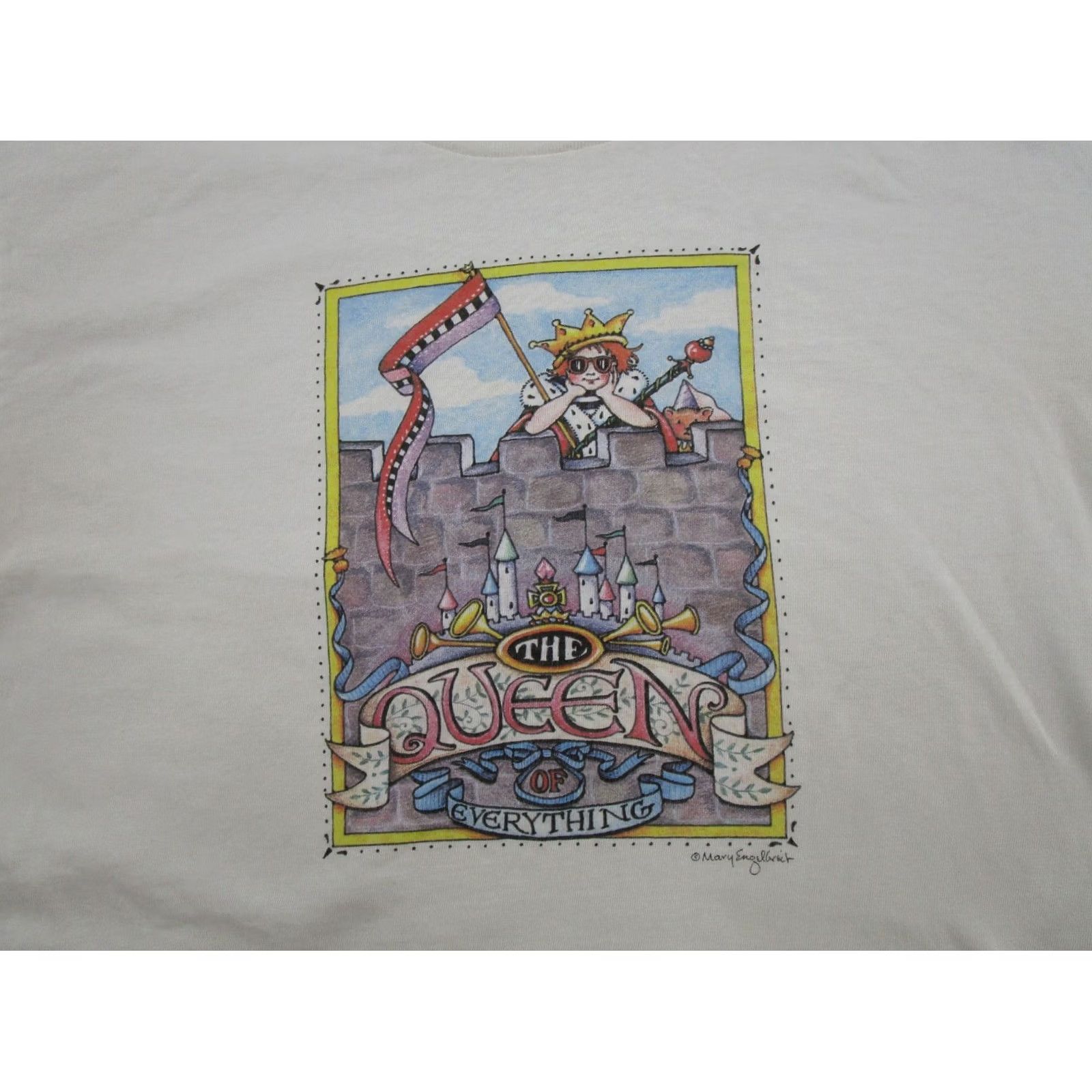 Stafford VINTAGE 90s The Queen Of Everything Mary Engelbreit Single Stitch Tee SZ L Read Size US L / EU 52-54 / 3 - 2 Thumbnail