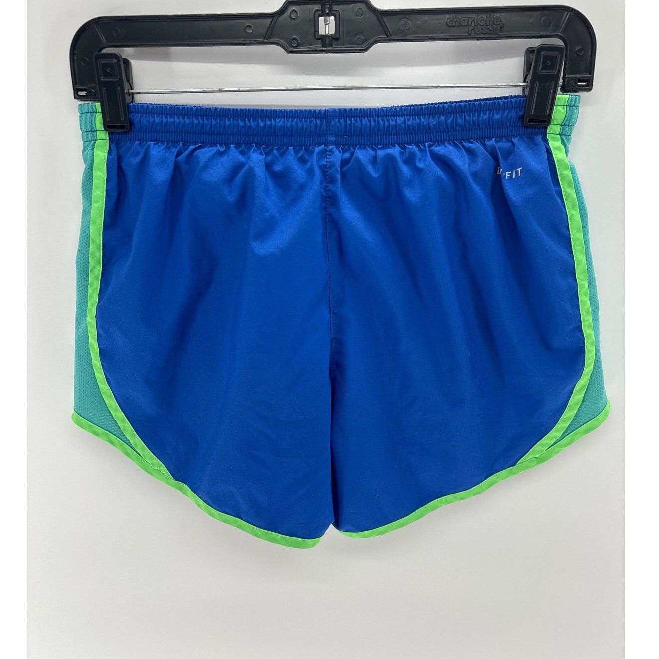 Nike Nike Women's Large running shorts blue/green Size 26" / US 2 / IT 38 - 2 Thumbnail