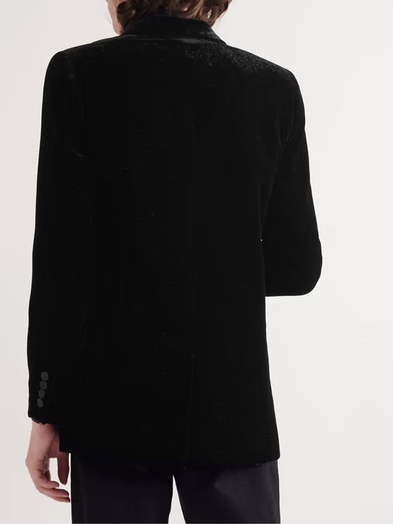 Saint Laurent Paris o1bcso1str1124 Velvet Blazer in Black Size US L / EU 52-54 / 3 - 3 Thumbnail