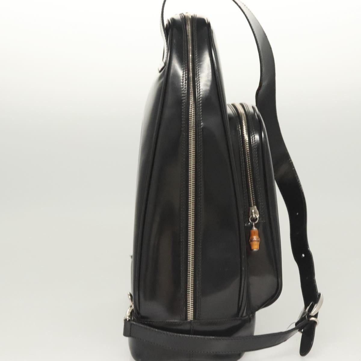 Gucci GUCCI Bamboo Shoulder Bag Enamel Black Silver 003 3444 003 Size ONE SIZE - 5 Thumbnail