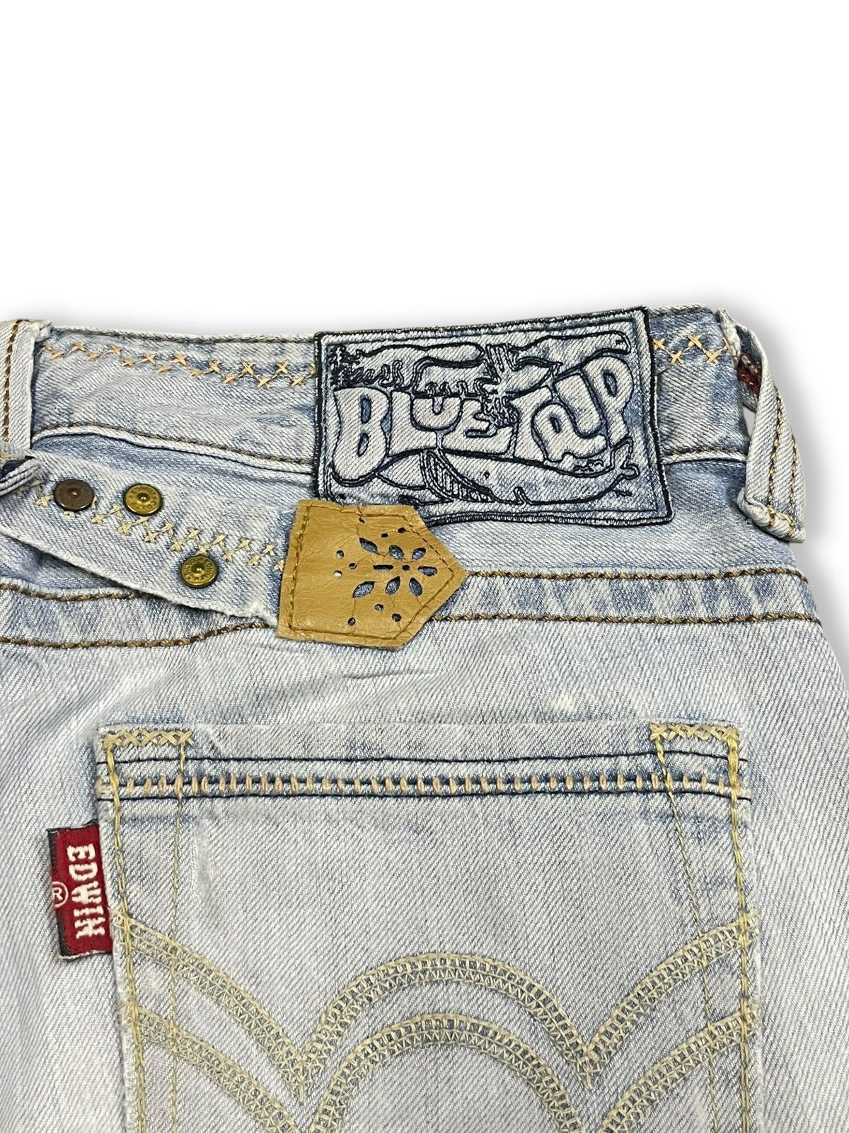 Edwin Vintage Edwin Blue Strip Buckle Back Blue Washed Jeans Size 30" / US 8 / IT 44 - 8 Thumbnail