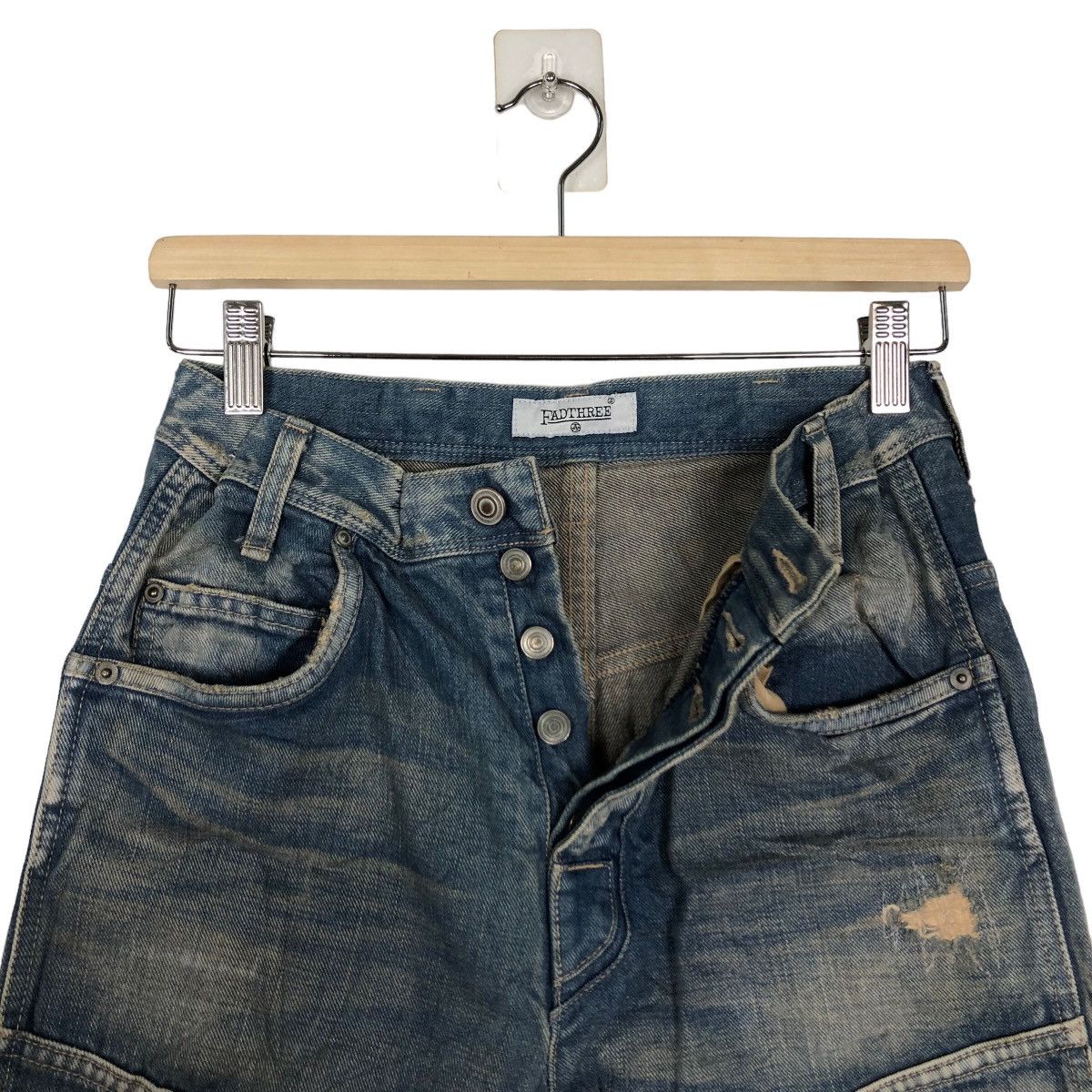 Japanese Brand 🔥90s Rare Distressed Design Jeans Fadthree Hysteric Glamour Size US 26 / EU 42 - 11 Thumbnail