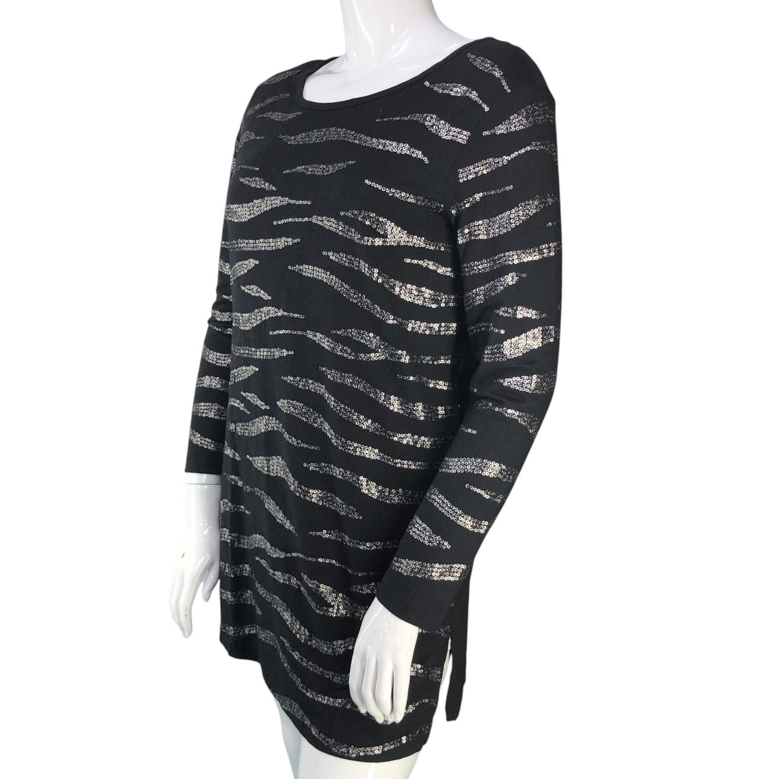 Vass Joan Vass Size 2 US 12/14 Tunic Top Animal Pattern Sequin Size XL / US 12-14 / IT 48-50 - 4 Thumbnail