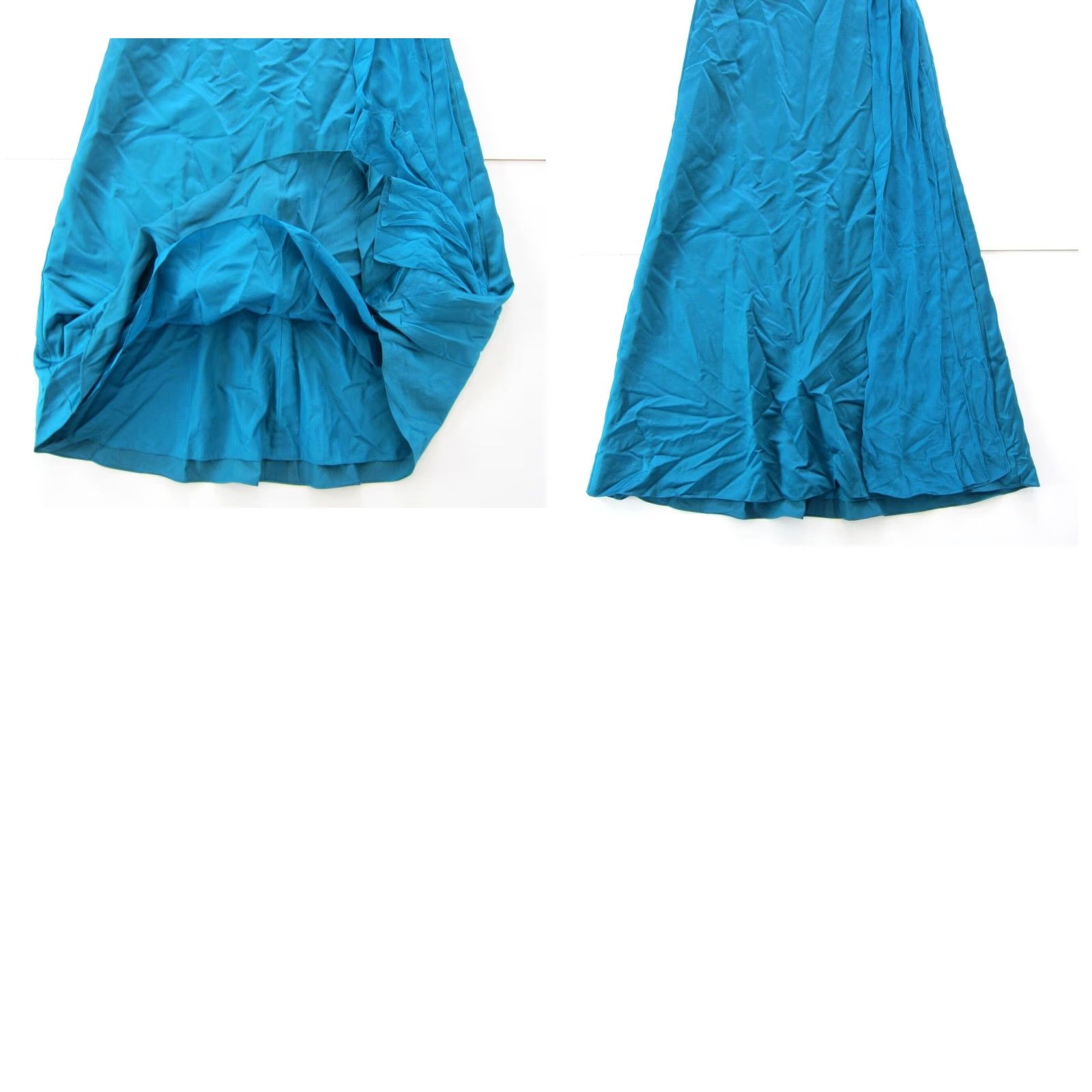 Vintage David's Bridal Turquoise Strapless Ruched Long Maxi Wedding Dress 4 Women Pink? Size S / US 4 / IT 40 - 8 Thumbnail