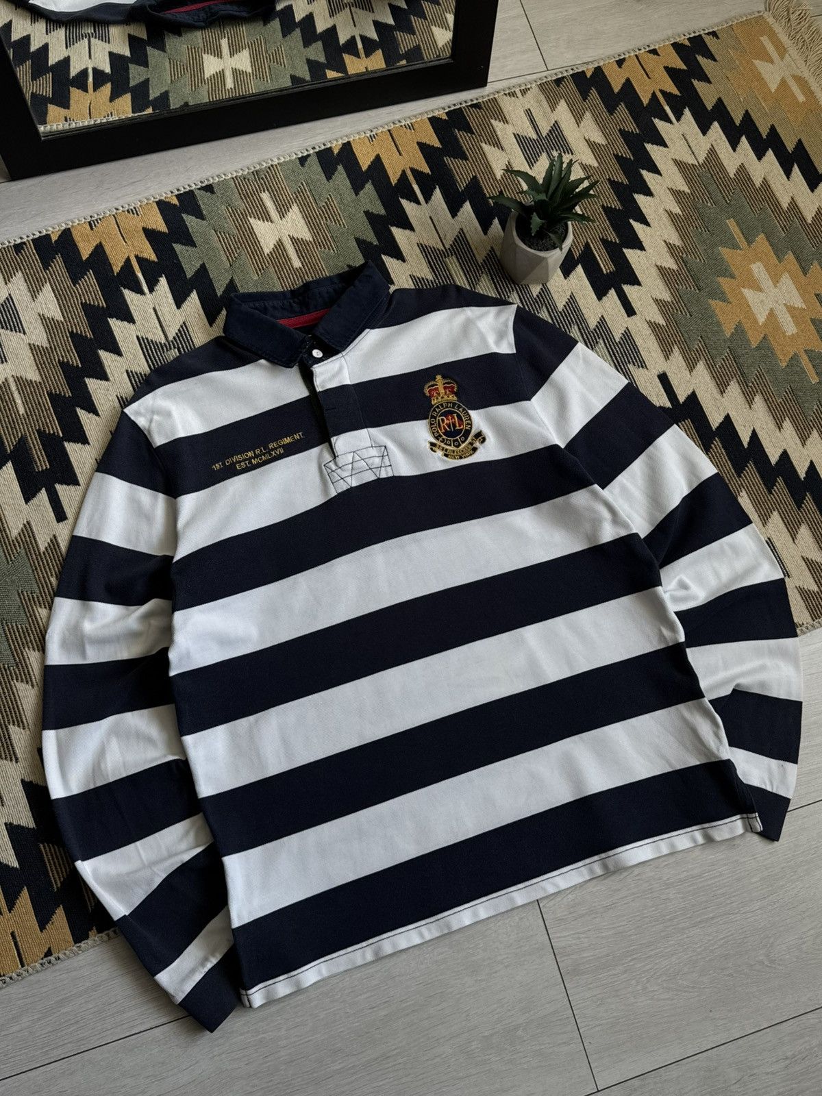 Polo Ralph Lauren Vintage Polo Ralph Lauren Stripped Rugby Longsleve Size US XL / EU 56 / 4 - 2 Thumbnail