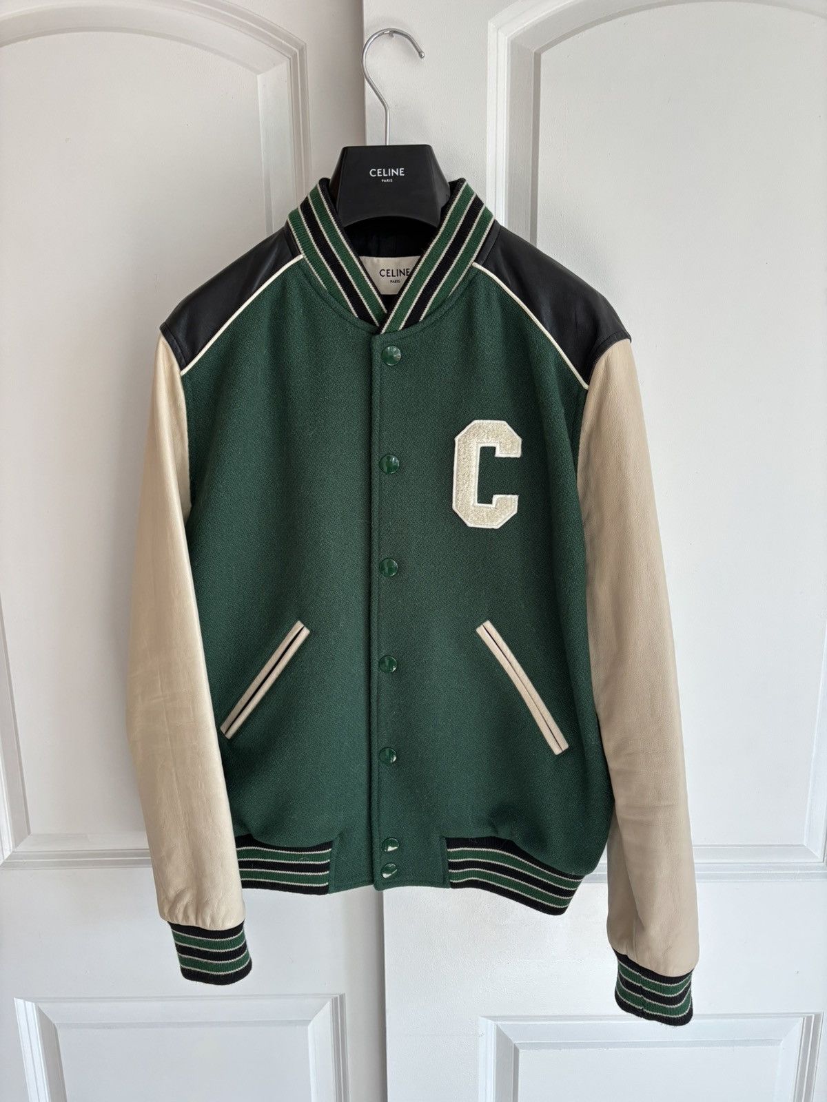 Celine Celine SS21 Green Varsity Jacket Size US S / EU 44-46 / 1 - 2 Thumbnail