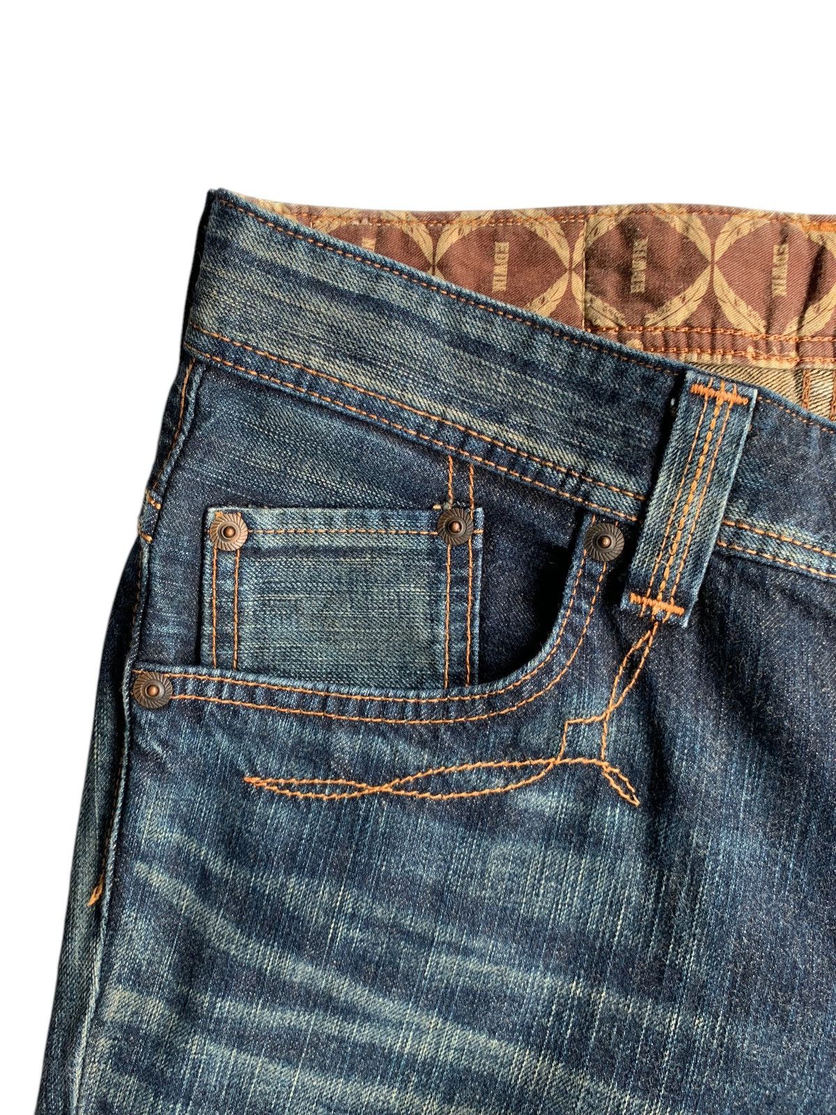 Tornado Mart FLARE💥 EDWIN XV NAVAJO HIPPIES STYLE MUDMAX RUSTY DENIM🎌☠️ Size US 32 / EU 48 - 10 Thumbnail
