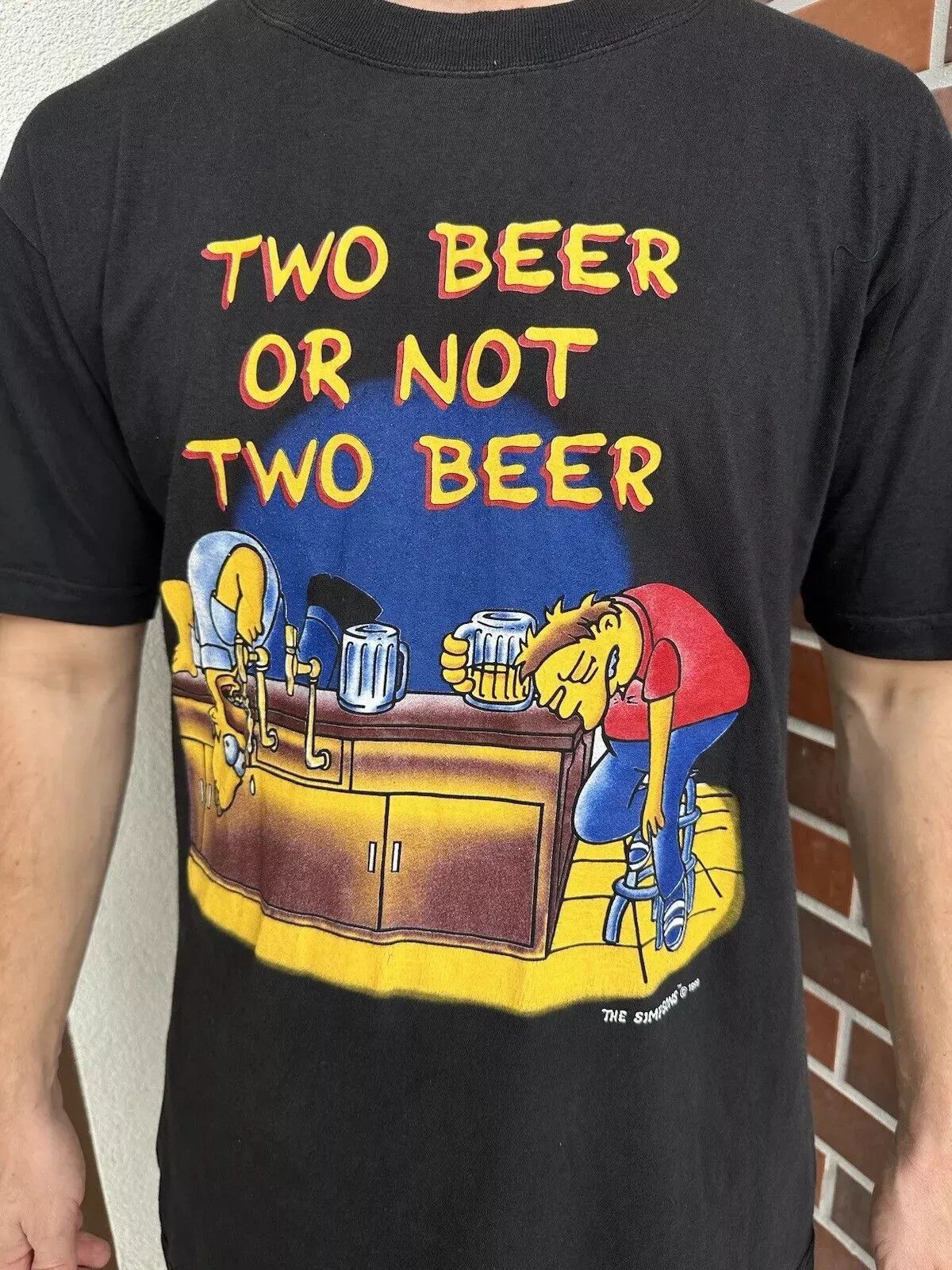 Vintage Vintage 1999 90s The Simpsons Two Beer Tee T-Shirt Men's Size US XL / EU 56 / 4 - 5 Thumbnail