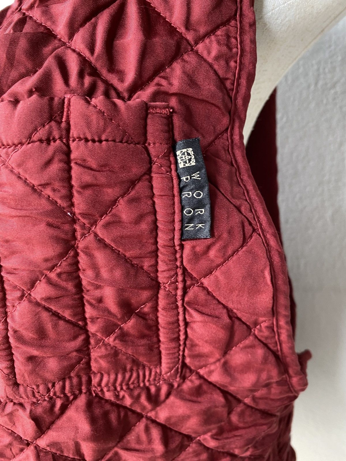 Designer × Japanese Brand Work pron Red Quilted Utility Vest Size M / US 6-8 / IT 42-44 - 3 Thumbnail