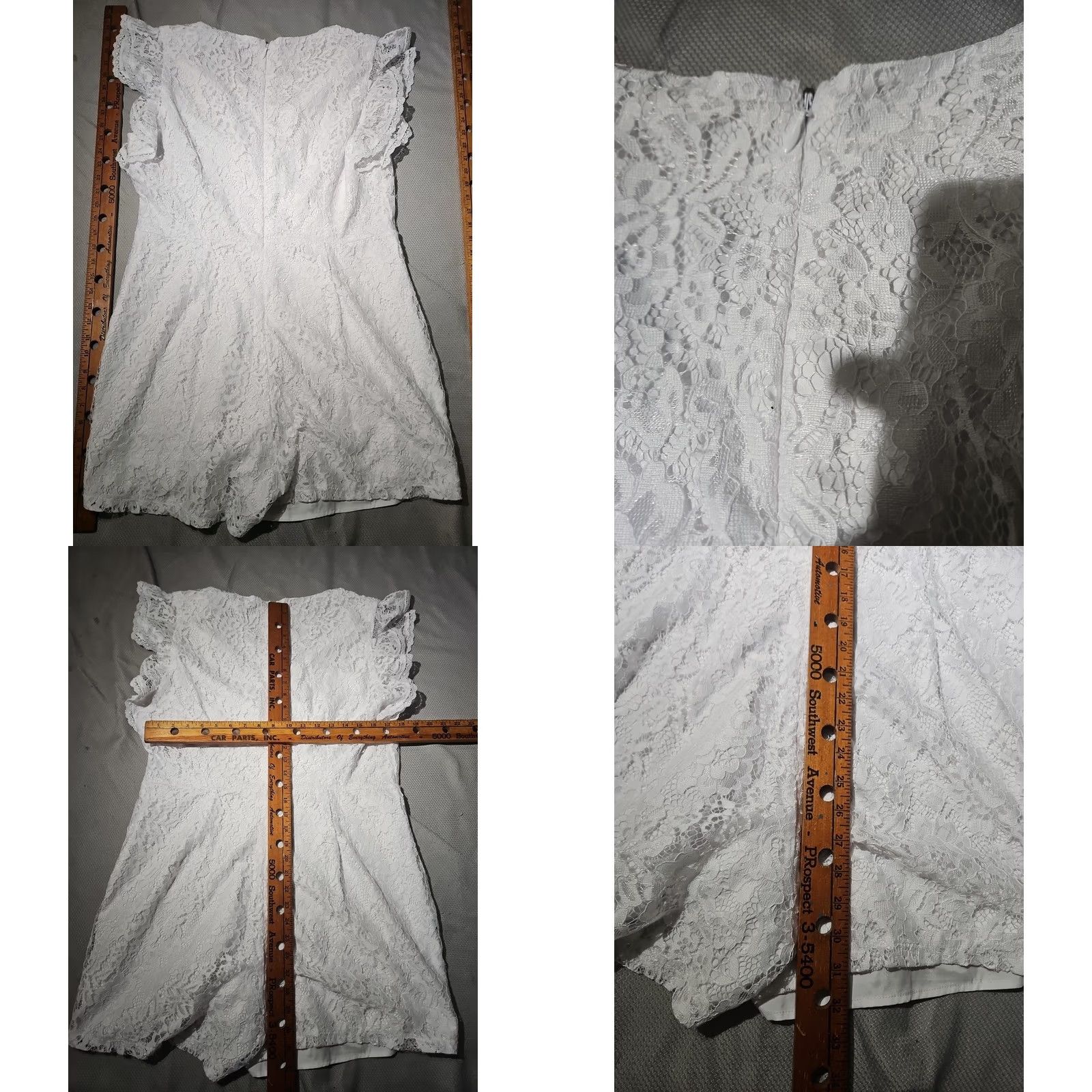 Vintage New York & Co Eyelet Romper Womens XL White Fairy Boho Coquette One Piece Size 40" / US 18 - 9 Thumbnail