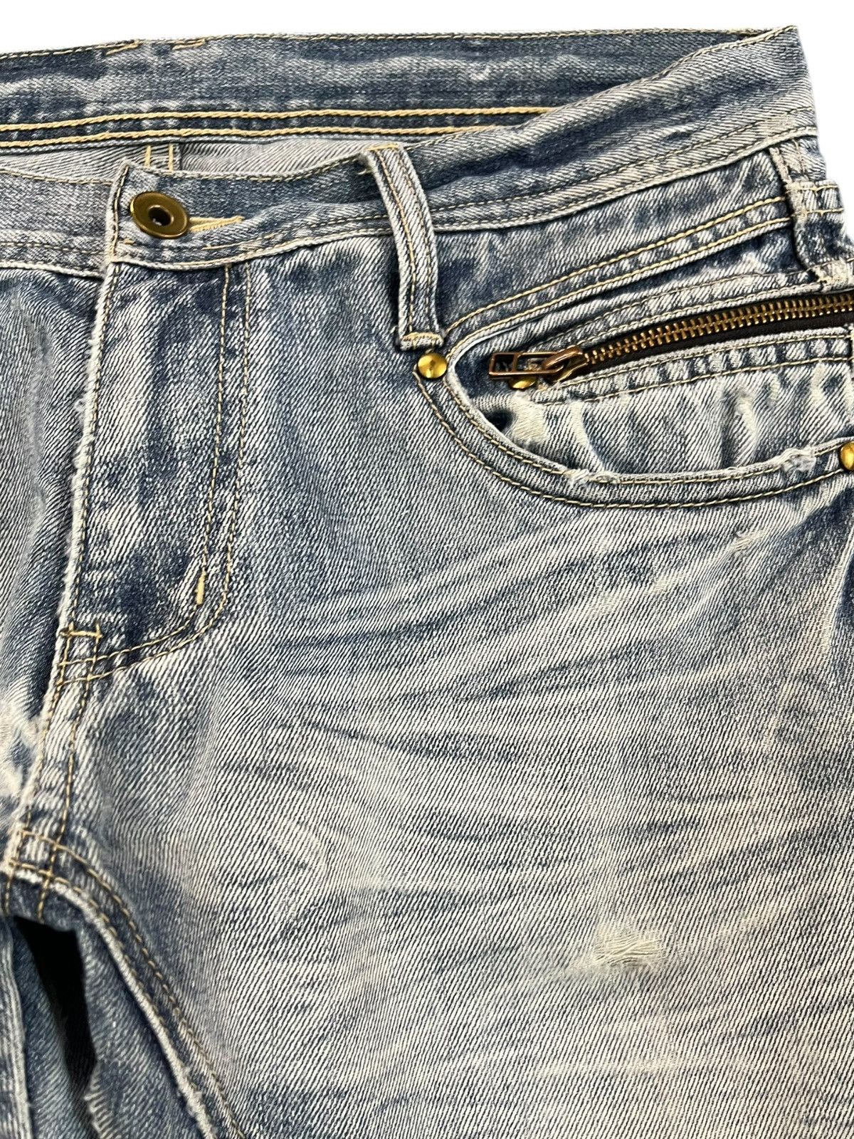 Le Grande Bleu (L.G.B.) × Michel Klein Vintage Michel Klein Flare Grunge Denim Size US 31 - 4 Thumbnail