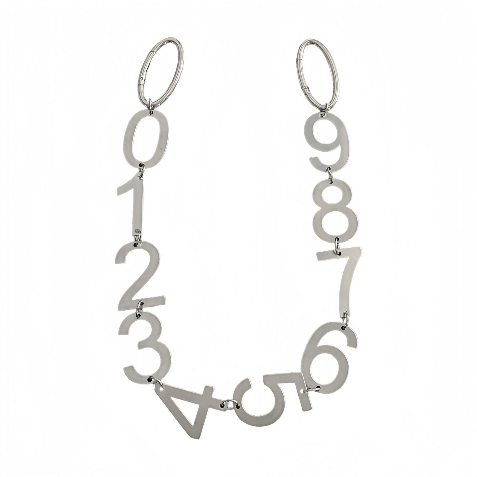 Jewelry Silver Number Link Wallet Chain, Men's Hip Hop Accessory Size ONE SIZE - 5 Thumbnail