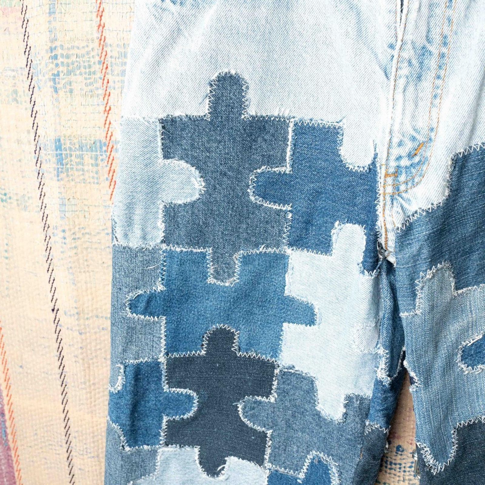 Levi's Custom levis patchwork jeans 34 x 30 Size US 35 - 2 Thumbnail