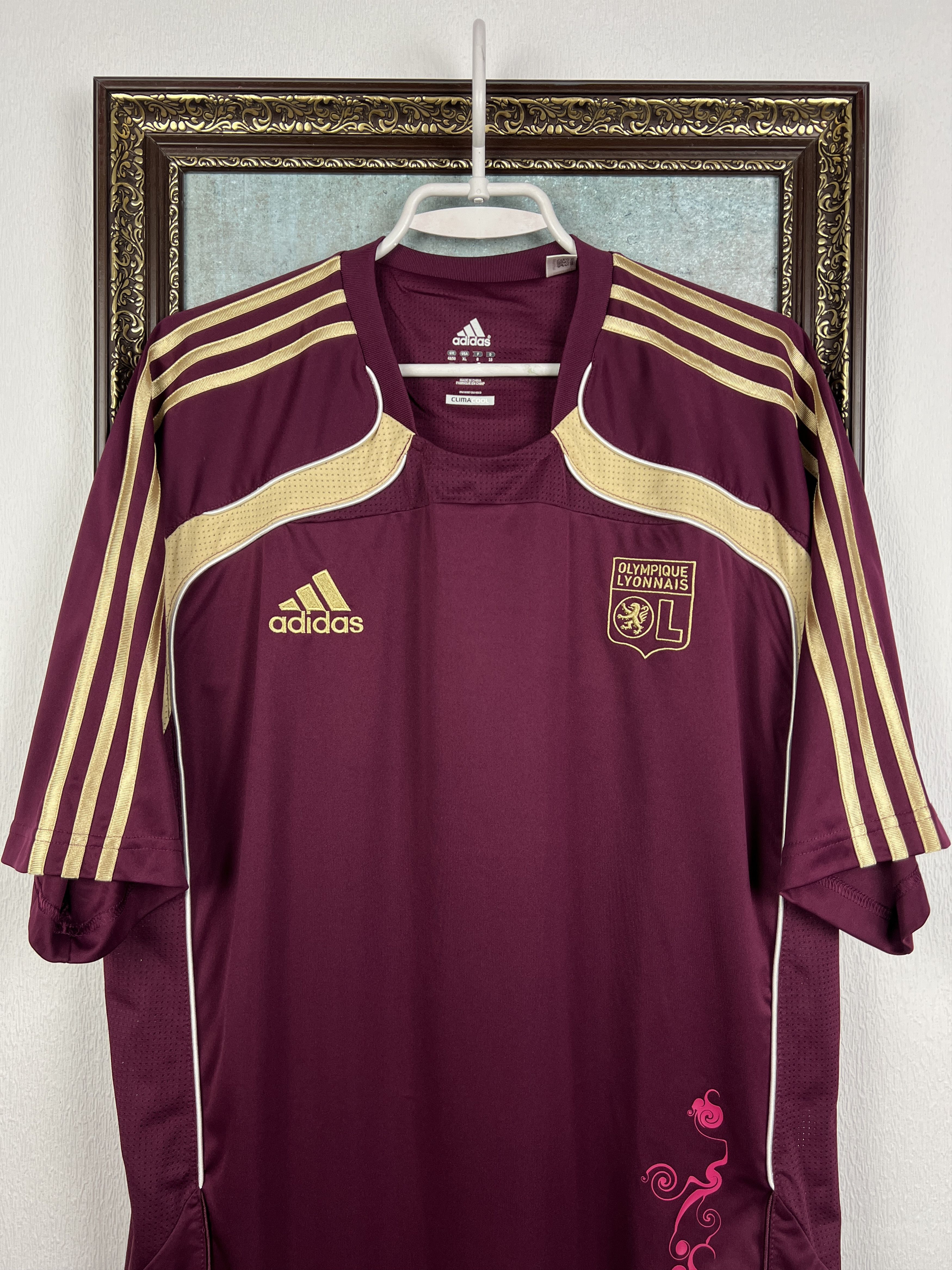 Adidas Lyon Special football shirt Soccer Burgundy Jersey Trikot Size US XXL / EU 58 / 5 - 2 Thumbnail