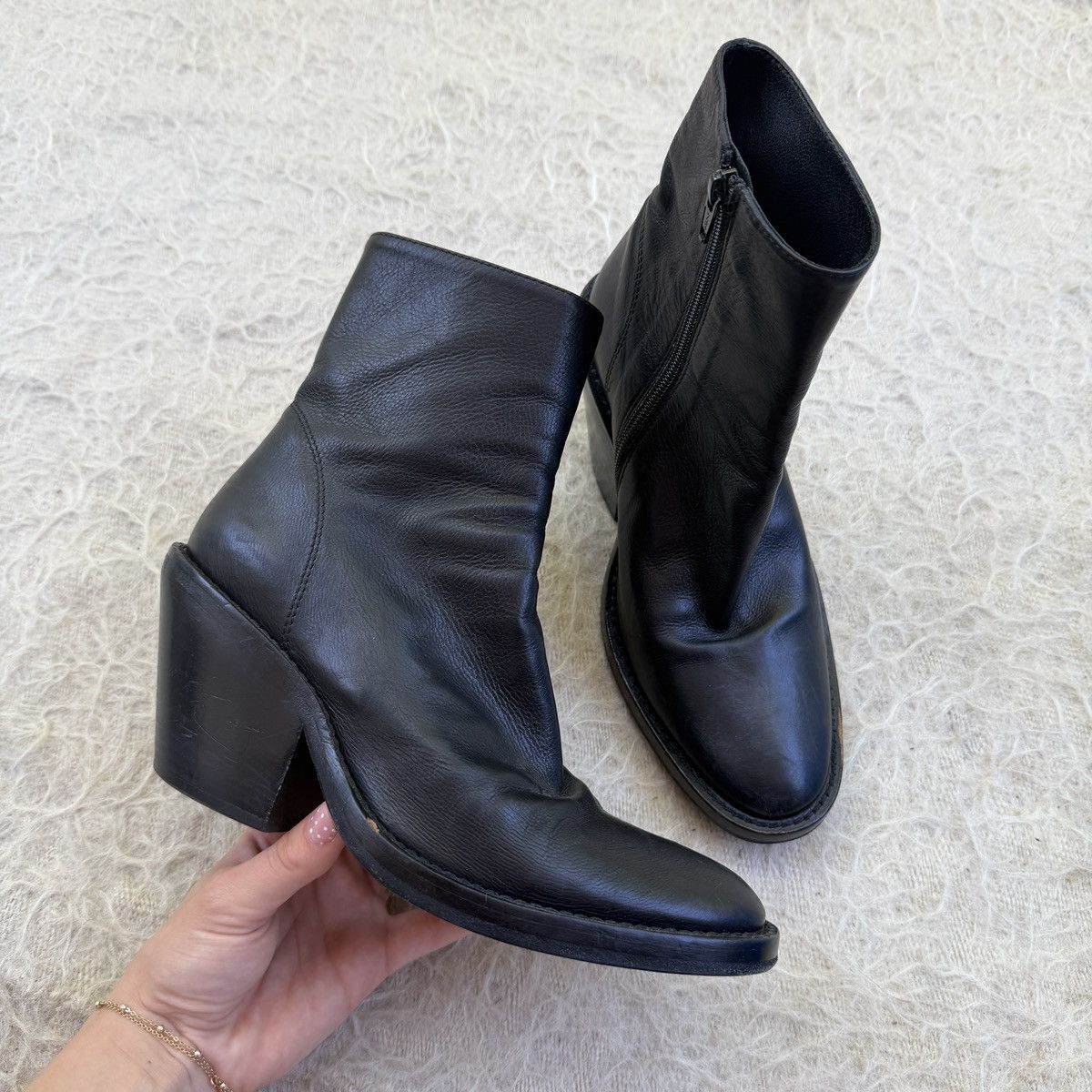 Ann Demeulemeester Ann Demeulemesster Black Leather Ankle Boots- Size 37 Size US 7 / IT 37 - 3 Thumbnail
