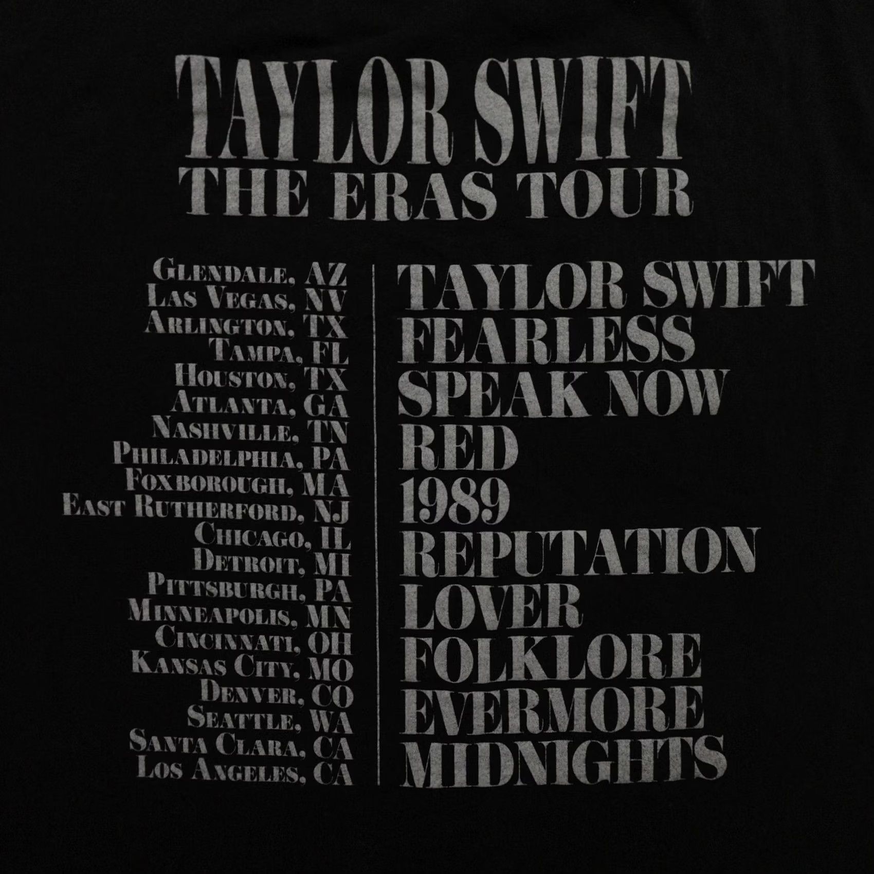Vintage Taylor Swift T-Shirt Adult Large Black The Eras Tour 2023 Official Merchandise Size US L / EU 52-54 / 3 - 3 Thumbnail
