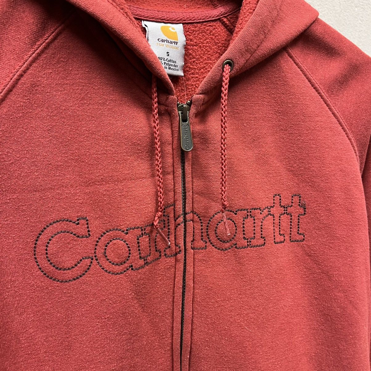 Carhartt Carhartt Women's Red Logo Full Zip Hoodie Jacket Small S Size S / US 4 / IT 40 - 2 Thumbnail