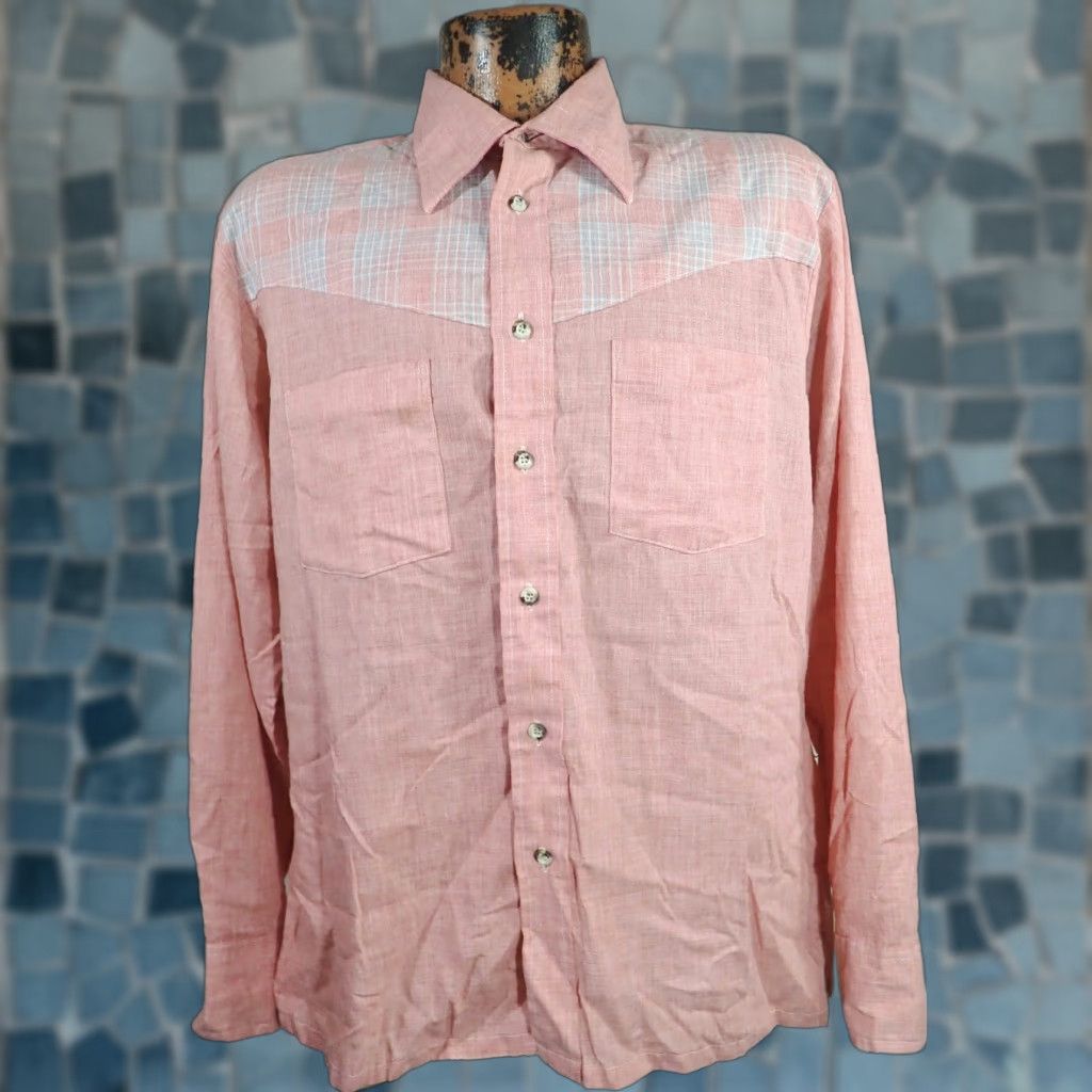 YOKE Challenger Vintage 70's 80's Western Shirt Mens L Rockabilly Plaid Yoke Front Button-Front Size US L / EU 52-54 / 3 - 1 Thumbnail