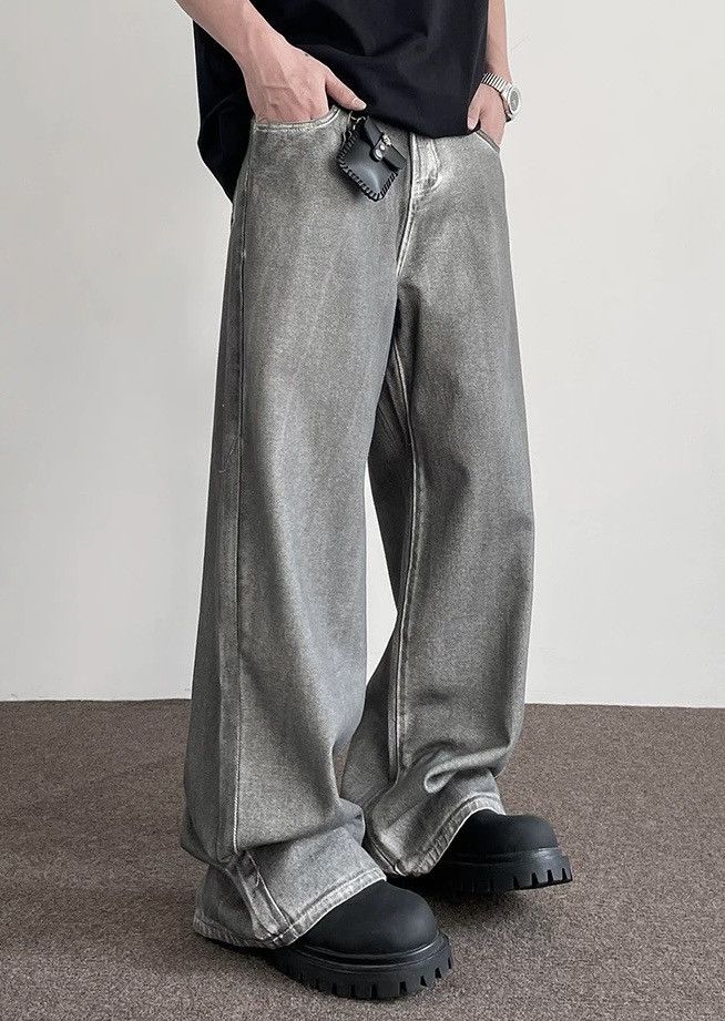 image of Vintage Outdoor Retro Faded Dirty Loose Fit Pants in Grey, Men's (Size 30)