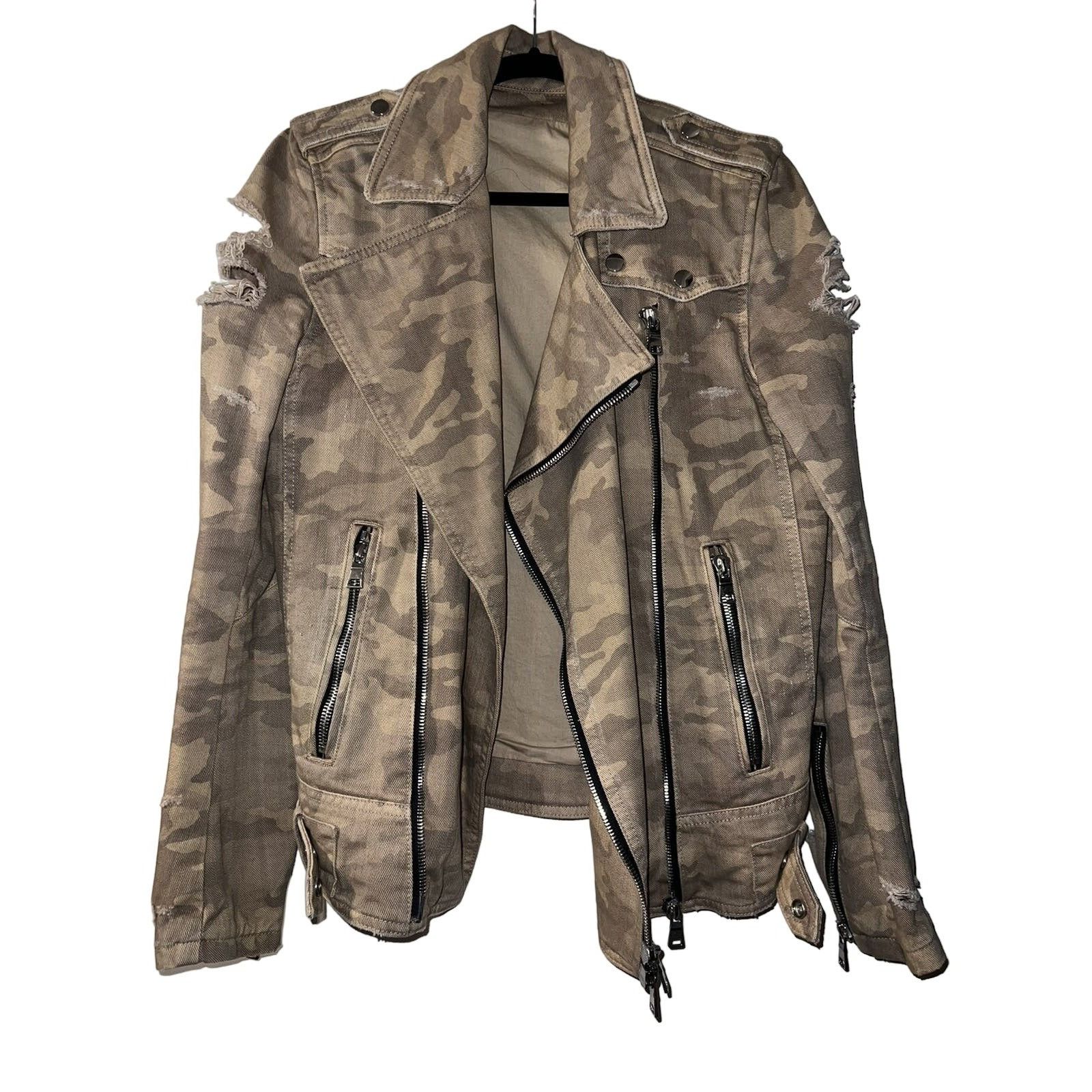 Balmain Balmain Destroyed Camouflage Print Biker Jacket Size US M / EU 48-50 / 2 - 3 Thumbnail
