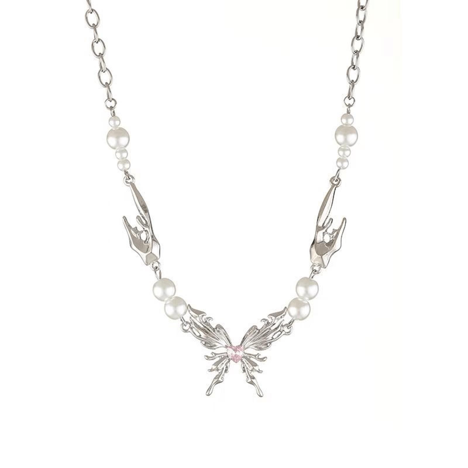 Jewelry Butterfly Pearl Necklace Size ONE SIZE - 4 Thumbnail