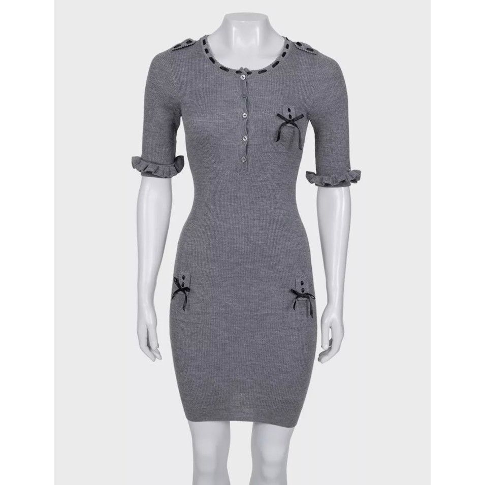 Dior Christian Dior Grey Fitted Cashmere Blend Dress - FR36 | S Size XS / US 0-2 / IT 36-38 - 1 Thumbnail