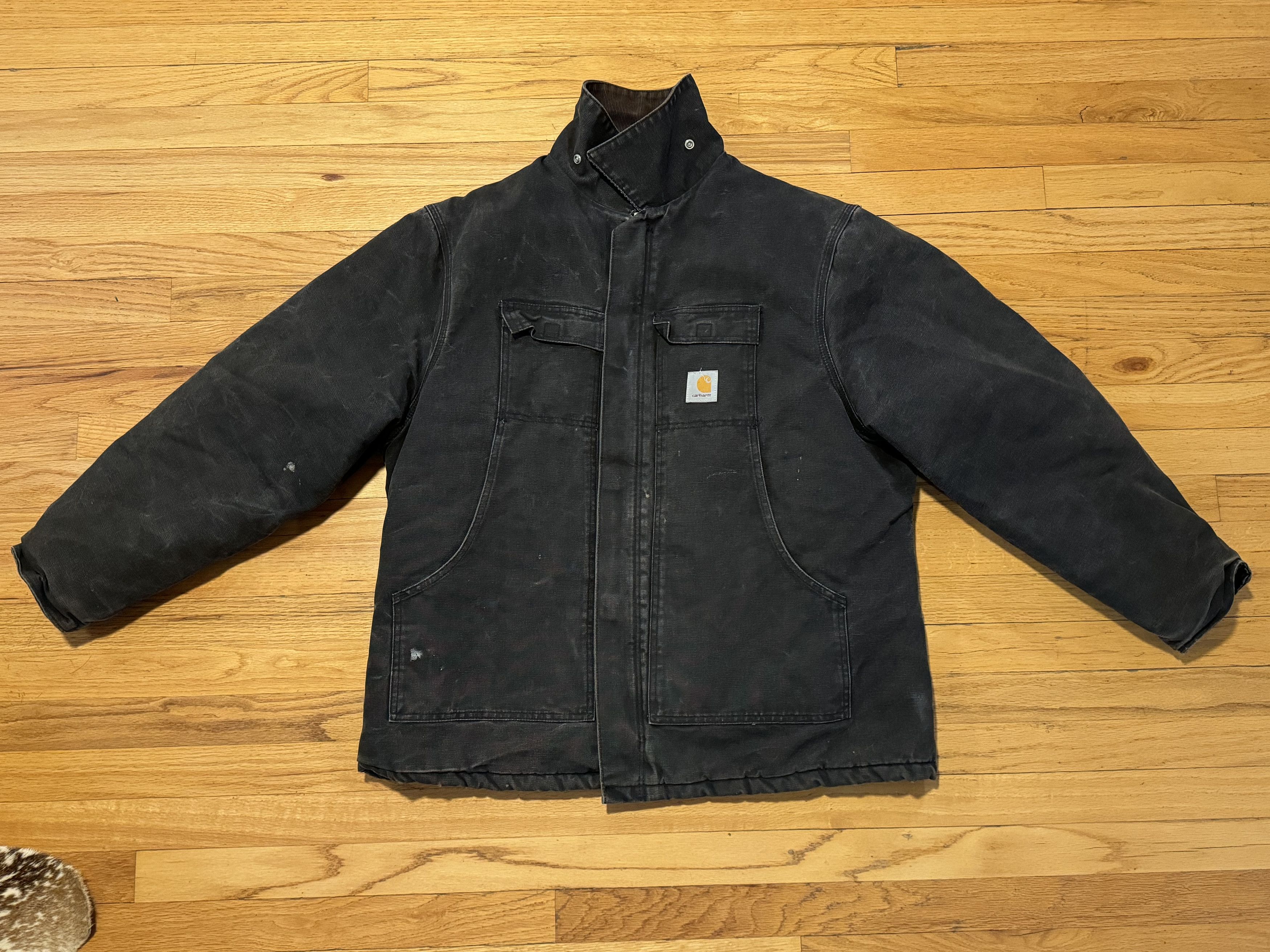 Carhartt Carhartt CO3 BLK Men's Black Insulated Canvas Coat Size US XL / EU 56 / 4 - 4 Thumbnail