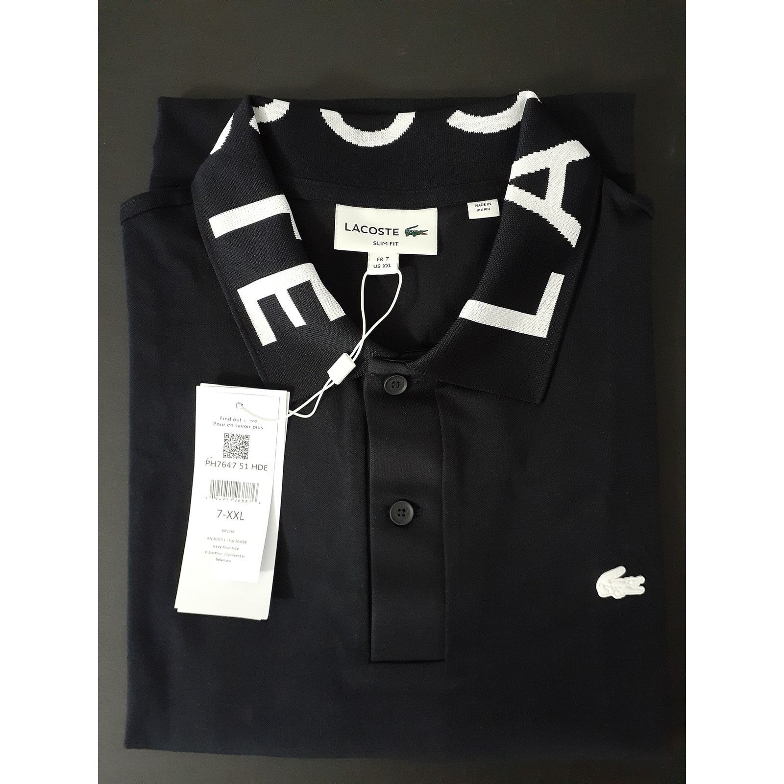 Lacoste Lacoste Men's Short Sleeve Slim Fit Branded Polo Navy 2XL Size US XXL / EU 58 / 5 - 2 Thumbnail