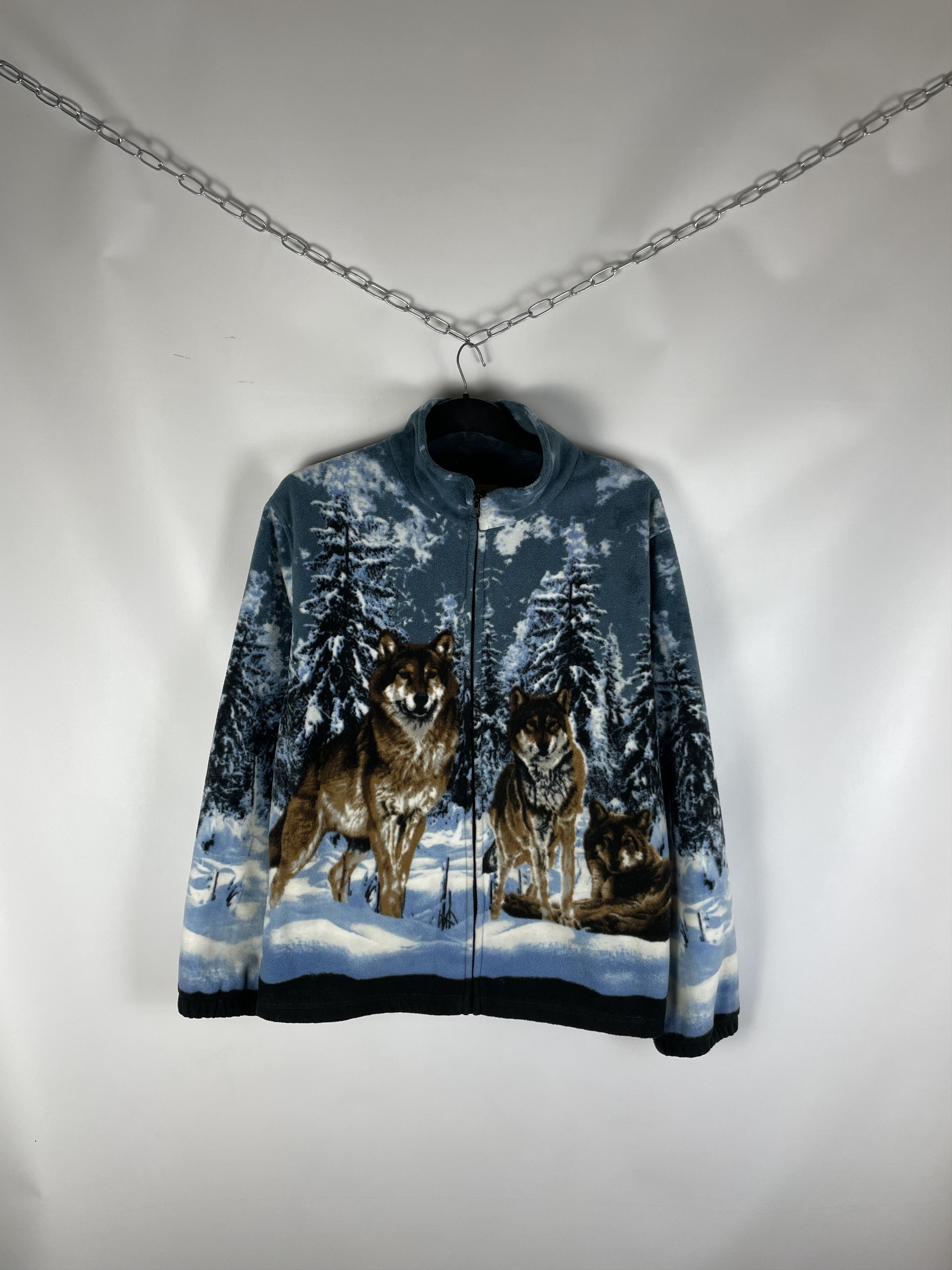 Vintage Vintage Animal Wolf Overprint Fleece Jacket Size US XXL / EU 58 / 5 - 1 Thumbnail