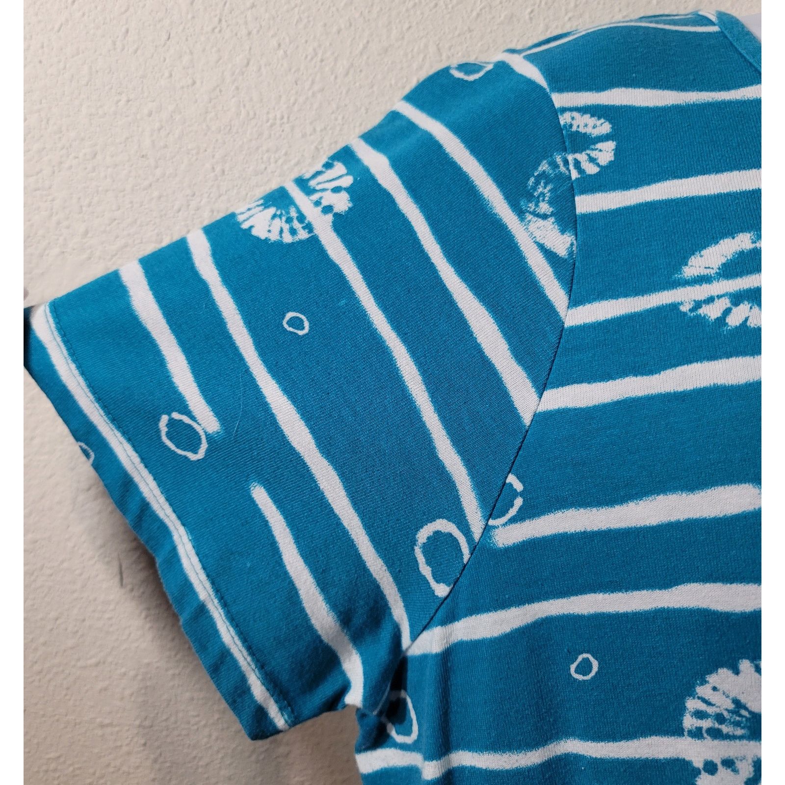 Other Woman Within Teal White Striped Round Neck Top 1X Plus Size XXL / US 16-18 / IT 52-54 - 7 Thumbnail