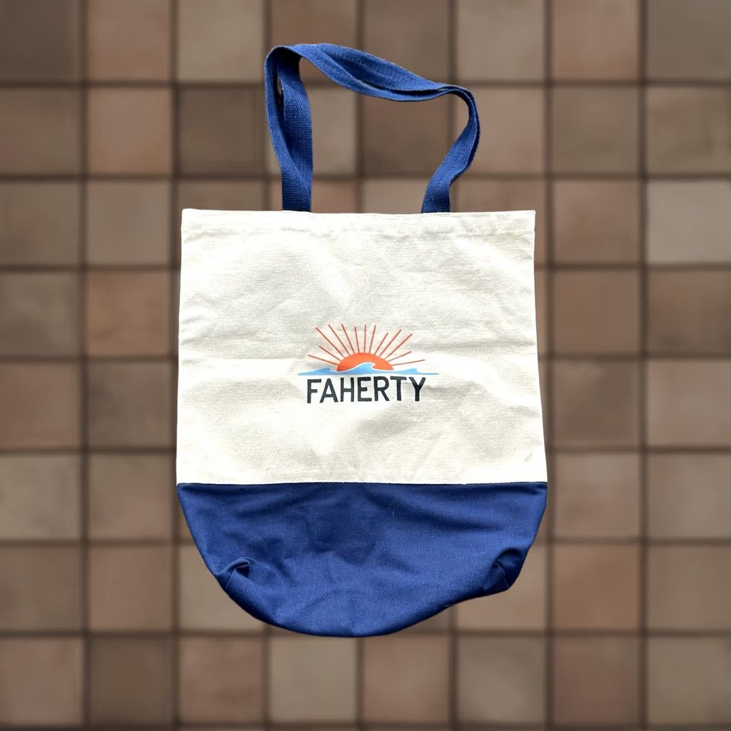 Faherty Faherty Tote Bag Canvas Shopping Bag Reusable Logo Tan Size ONE SIZE - 1 Thumbnail