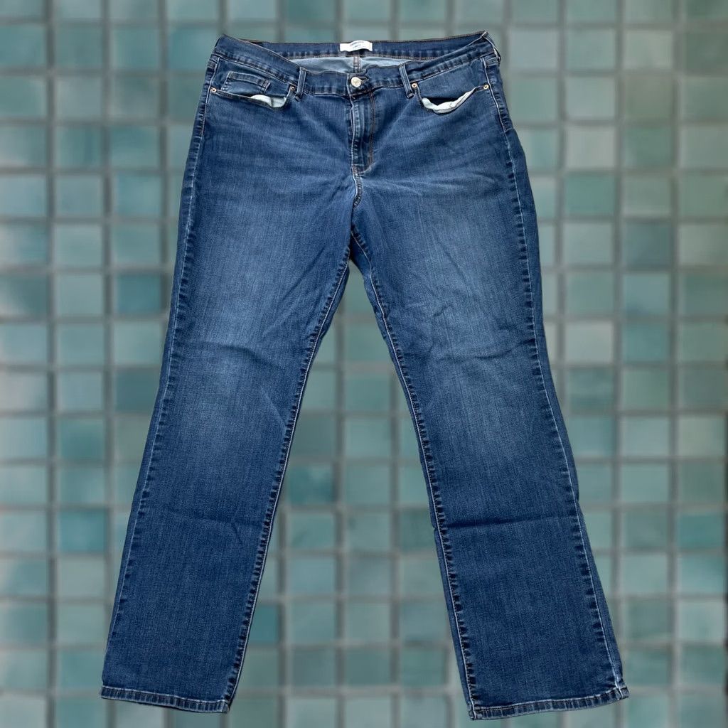 Levi's Levi's Womens 38x28 Blue Straight Denim Jeans Cotton Stretch Size 26" / US 2 / IT 38 - 1 Thumbnail